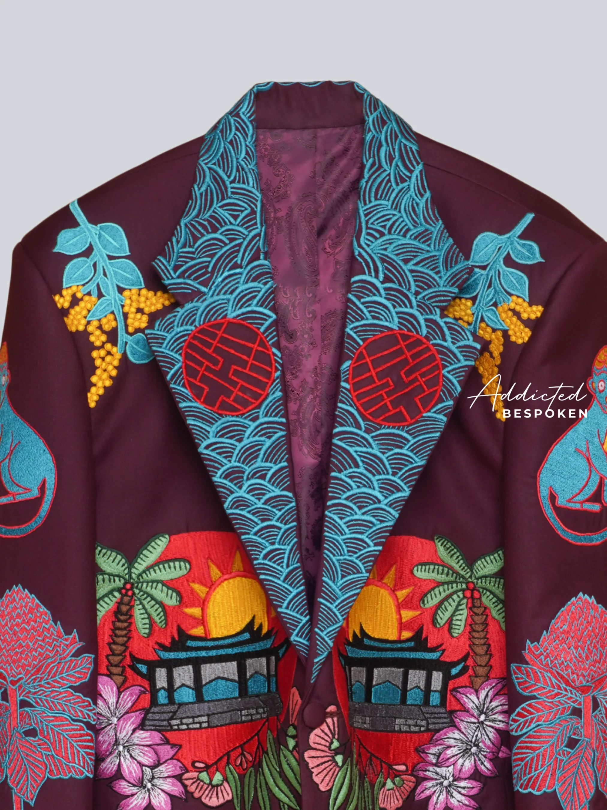 Asian-Inspired Embroidered Suit - Image 3
