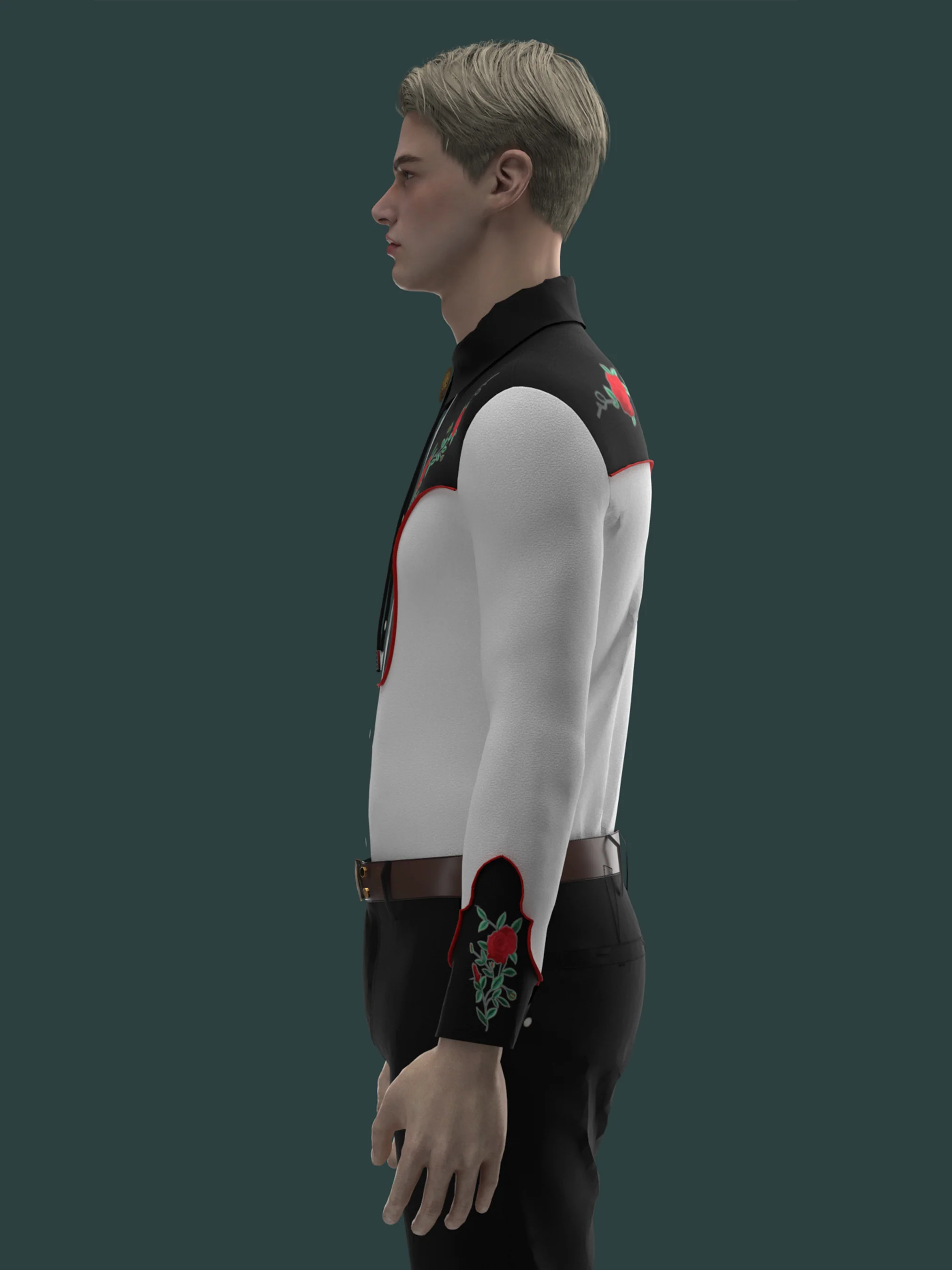 Bespoke Rose Pattern Shirt - Image 3