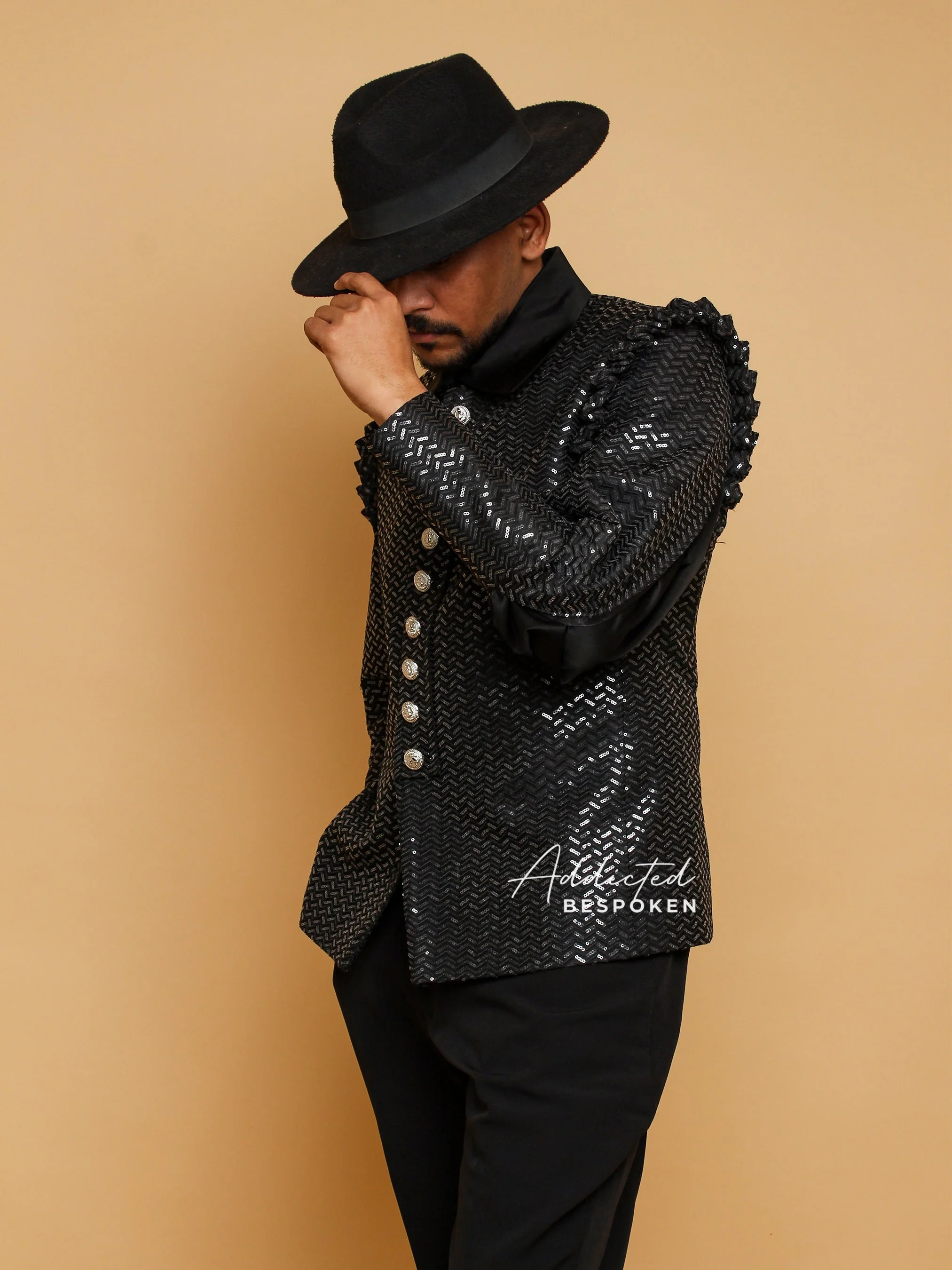 Black Cotton Frilled Shoulder Attire - Image 5
