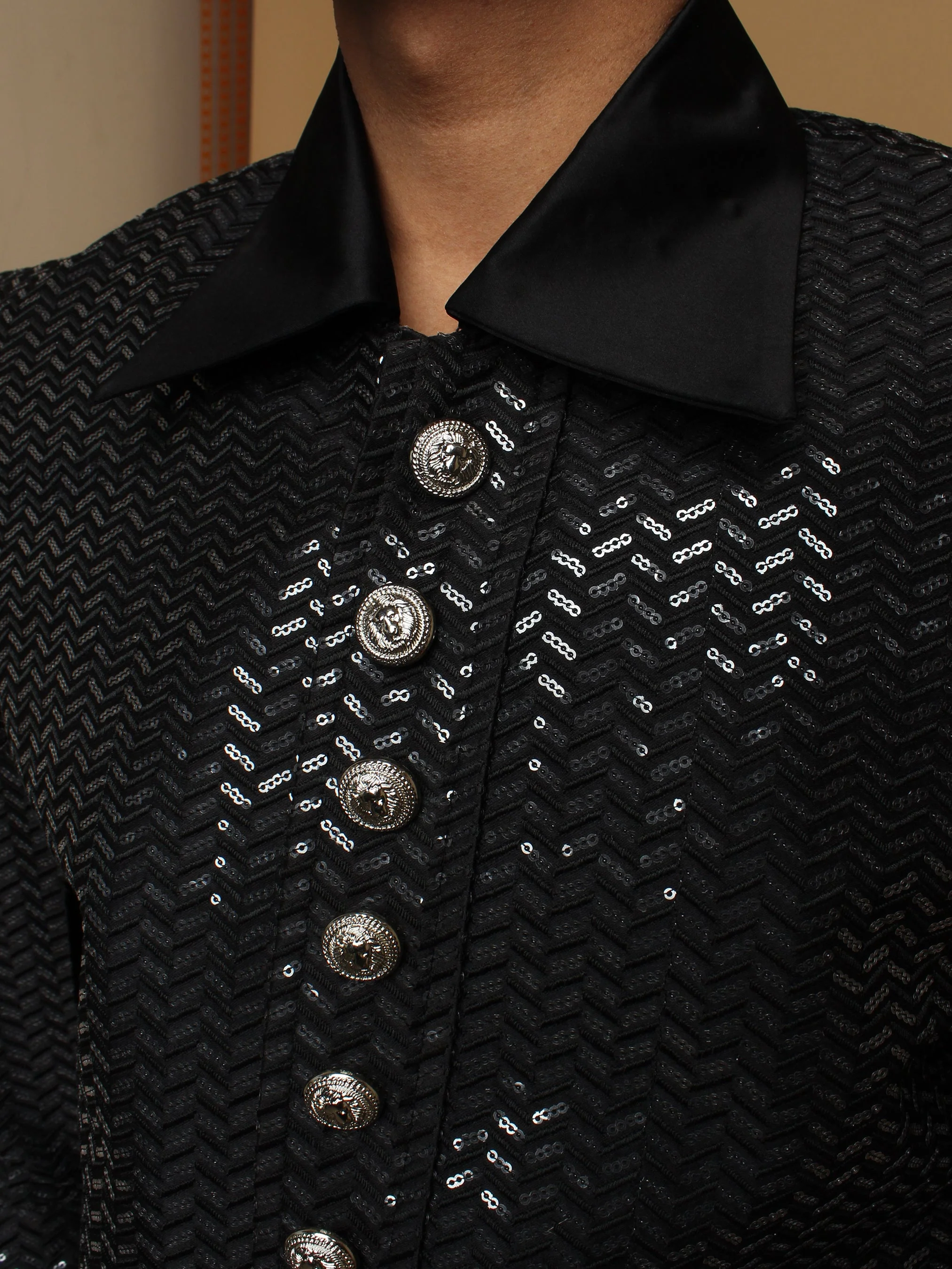 Black Cotton Frilled Shoulder Attire - Image 6