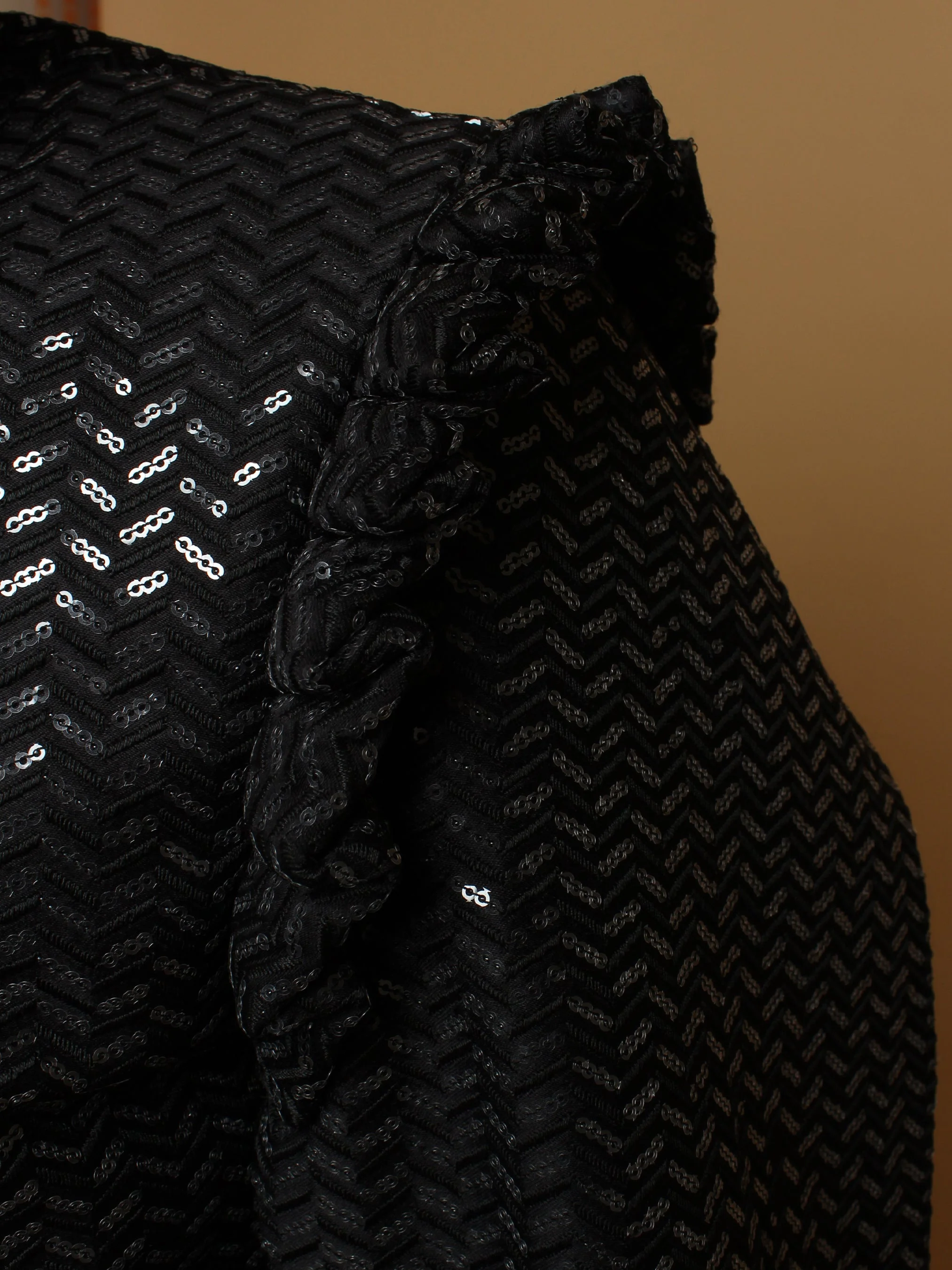 Black Cotton Frilled Shoulder Attire - Image 7