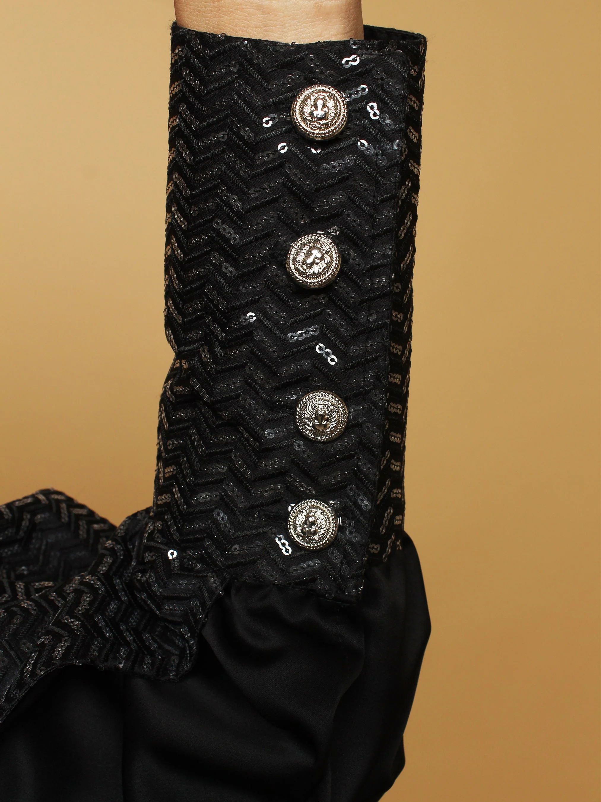 Black Cotton Frilled Shoulder Attire - Image 8