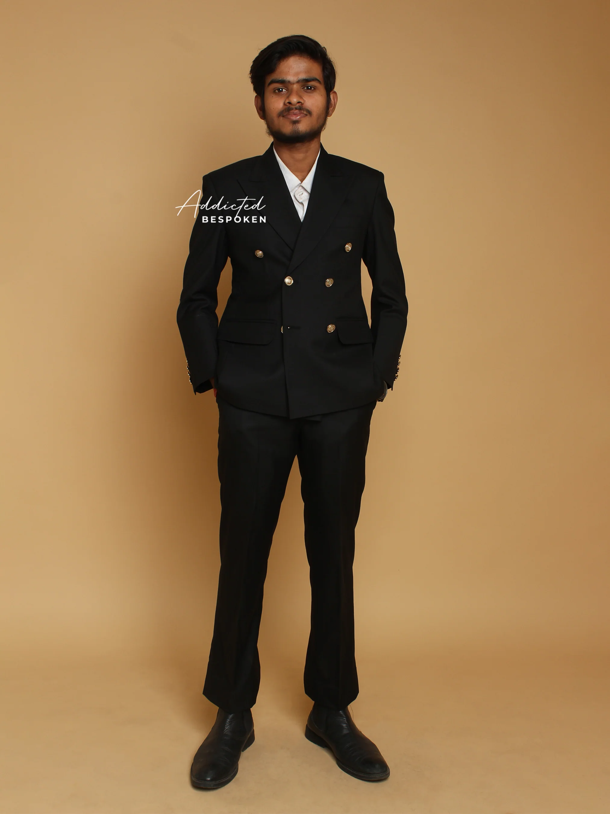Black Double-Breasted Prom Suit - Image 2