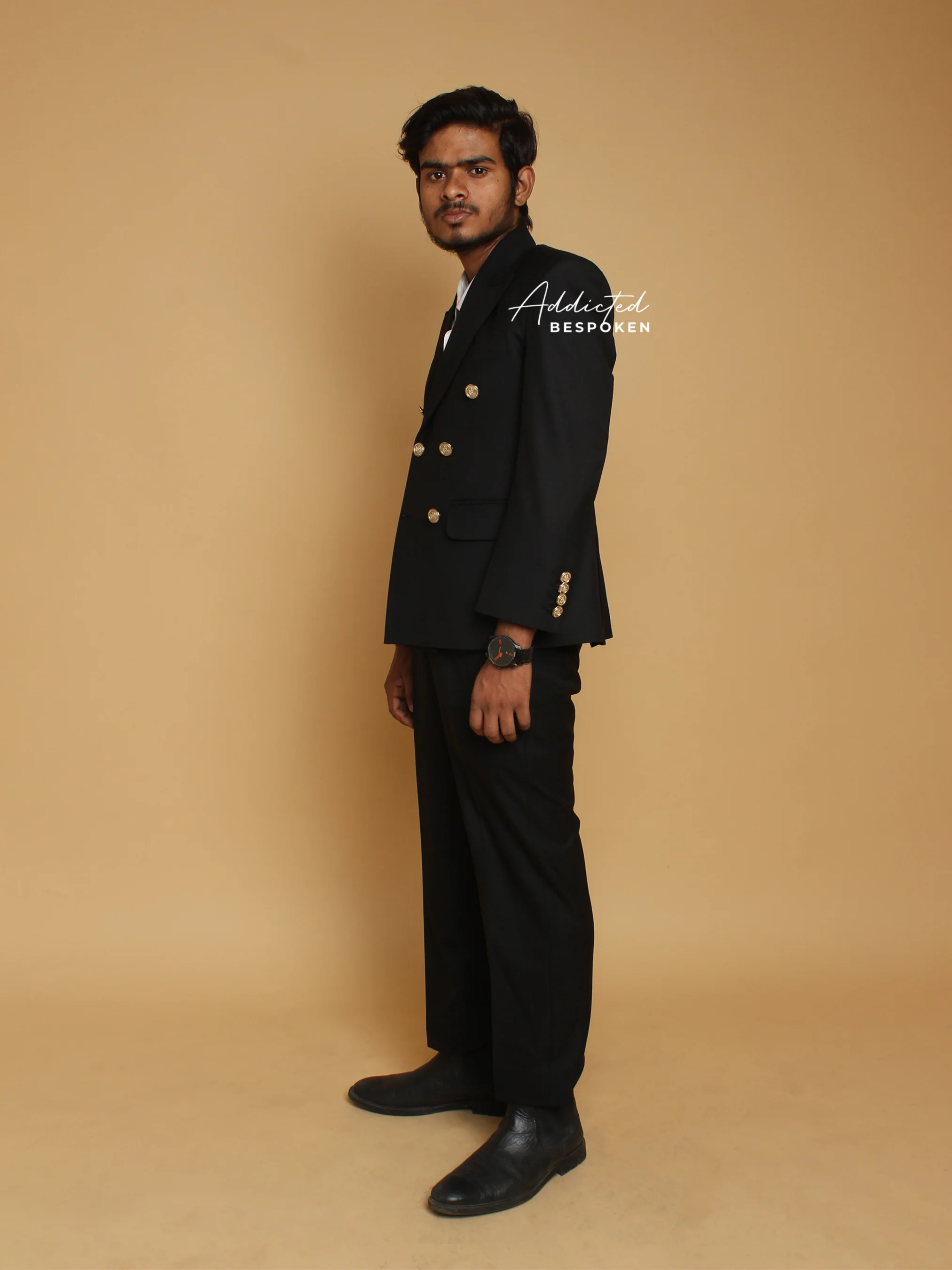 Black Double-Breasted Prom Suit - Image 3