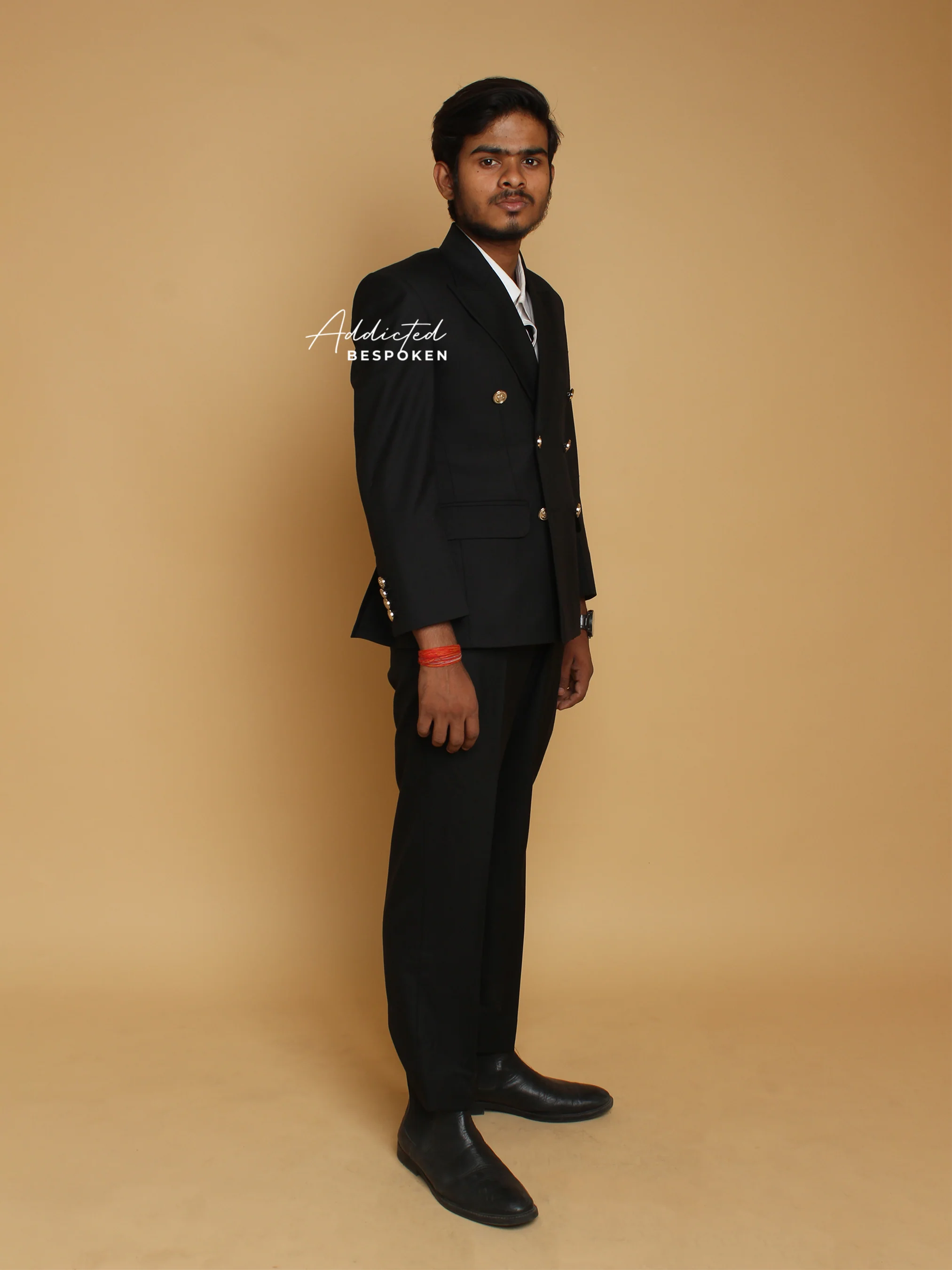 Black Double-Breasted Prom Suit - Image 4