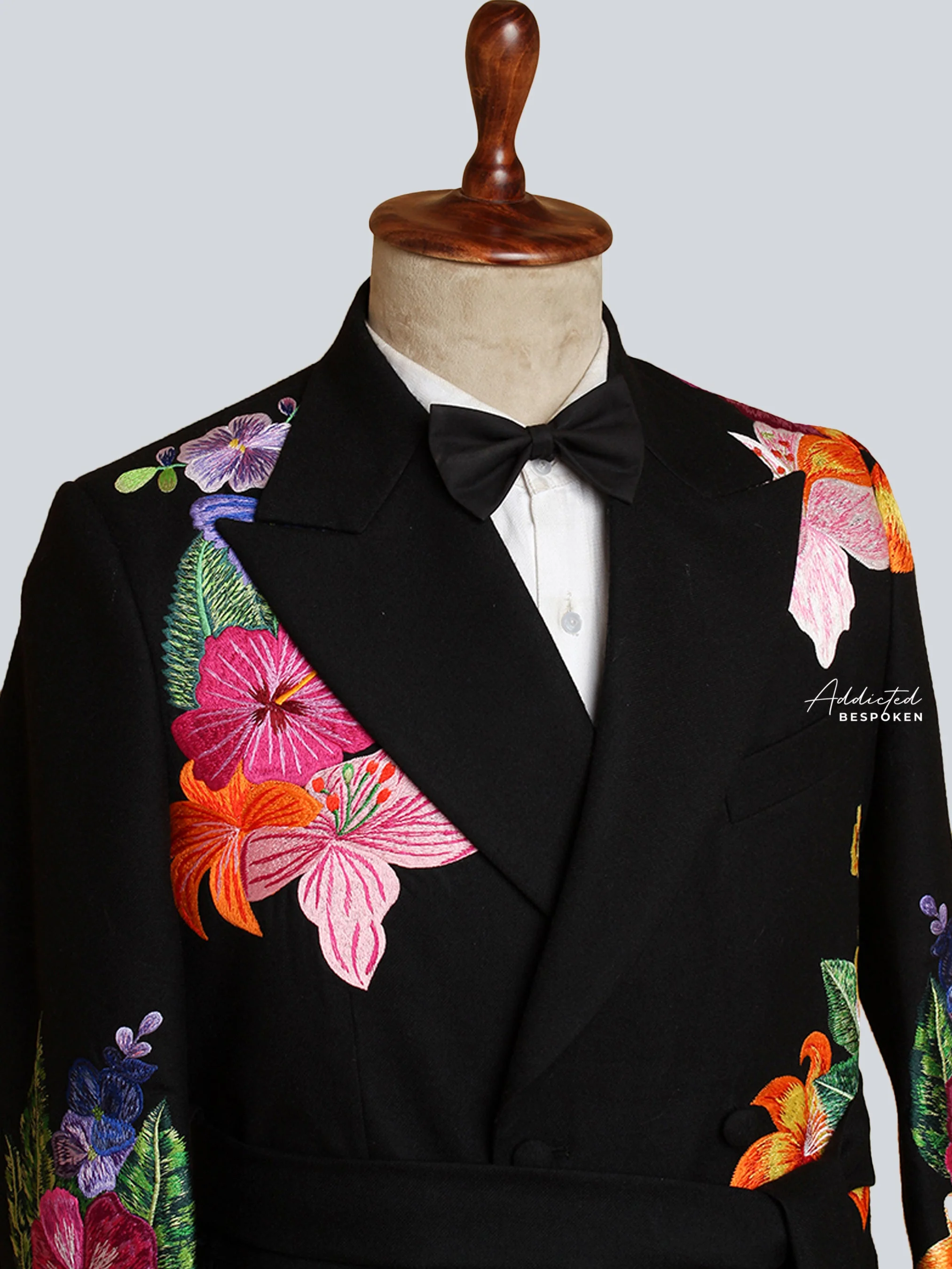 Black Floral Long Coat - Image 4