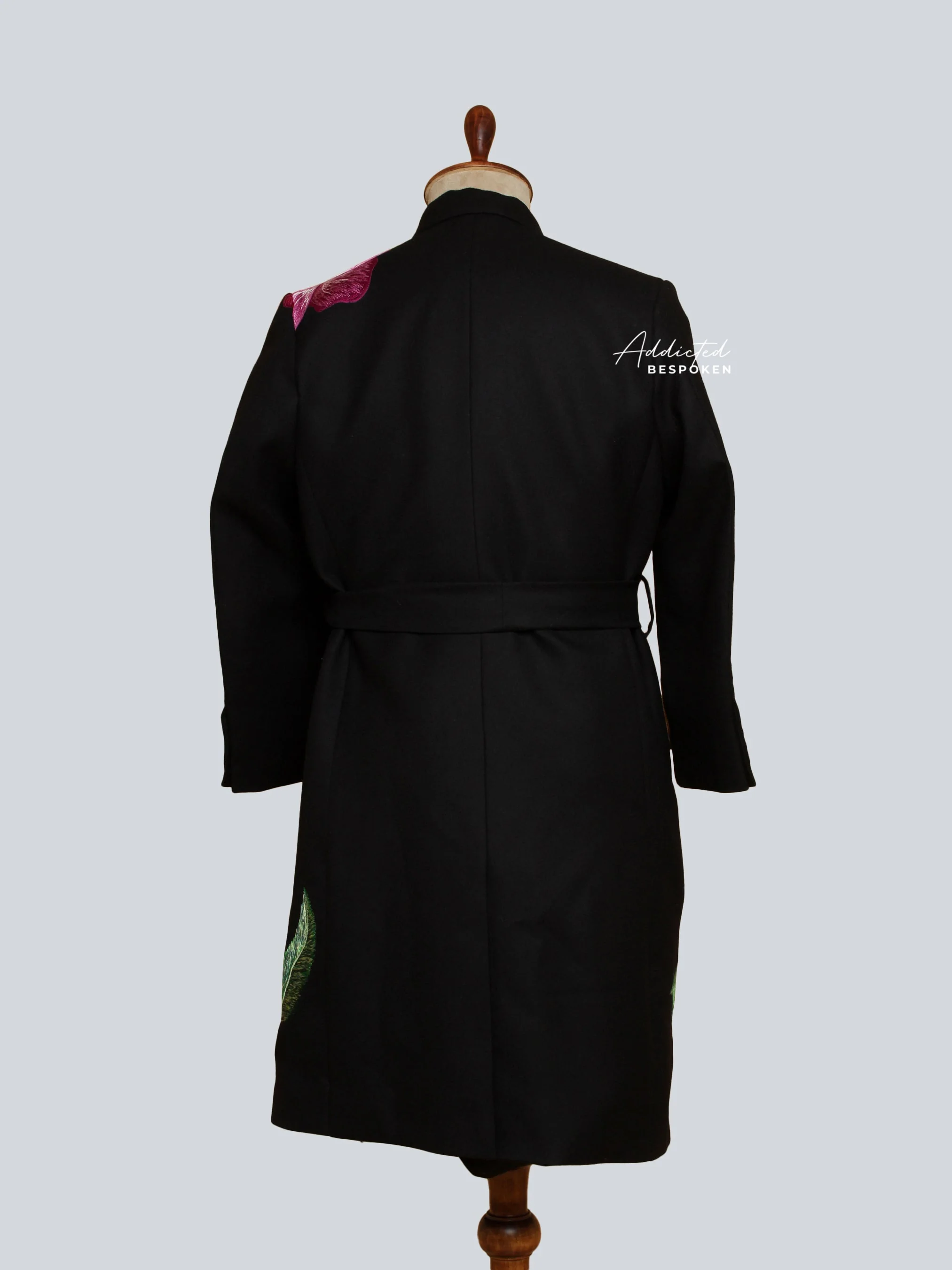 Black Floral Long Coat - Image 5