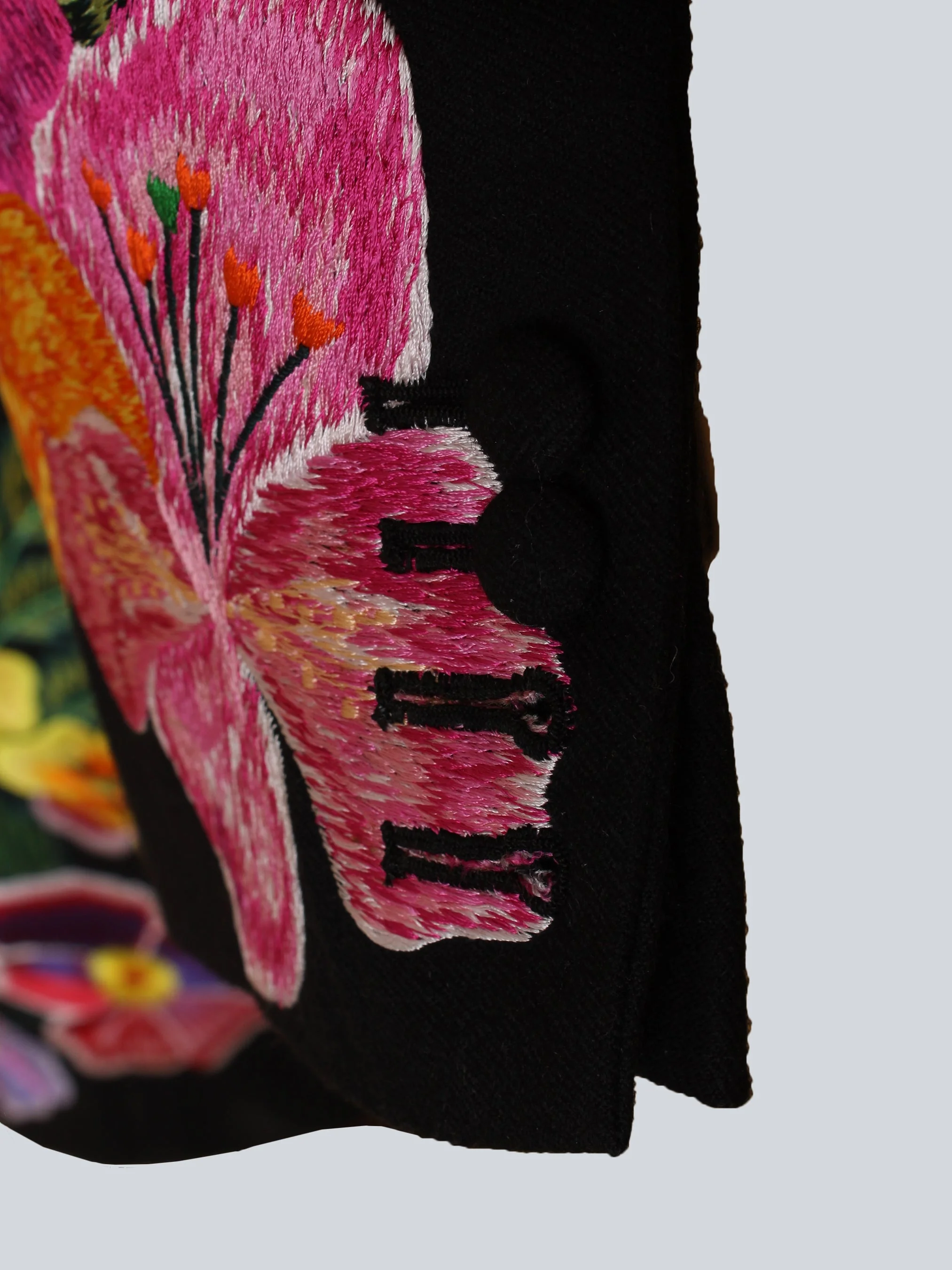 Black Floral Long Coat - Image 6