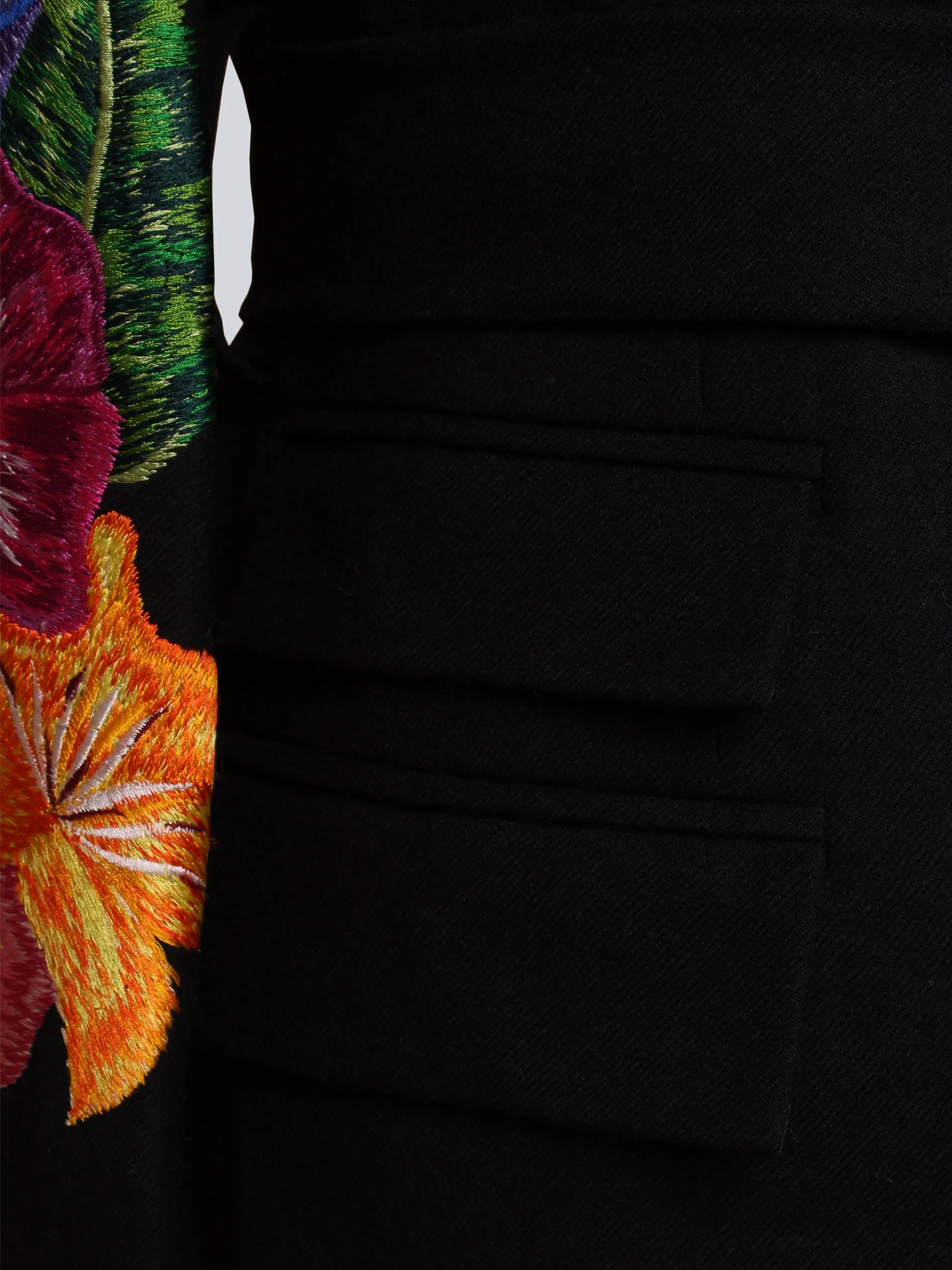 Black Floral Long Coat - Image 7