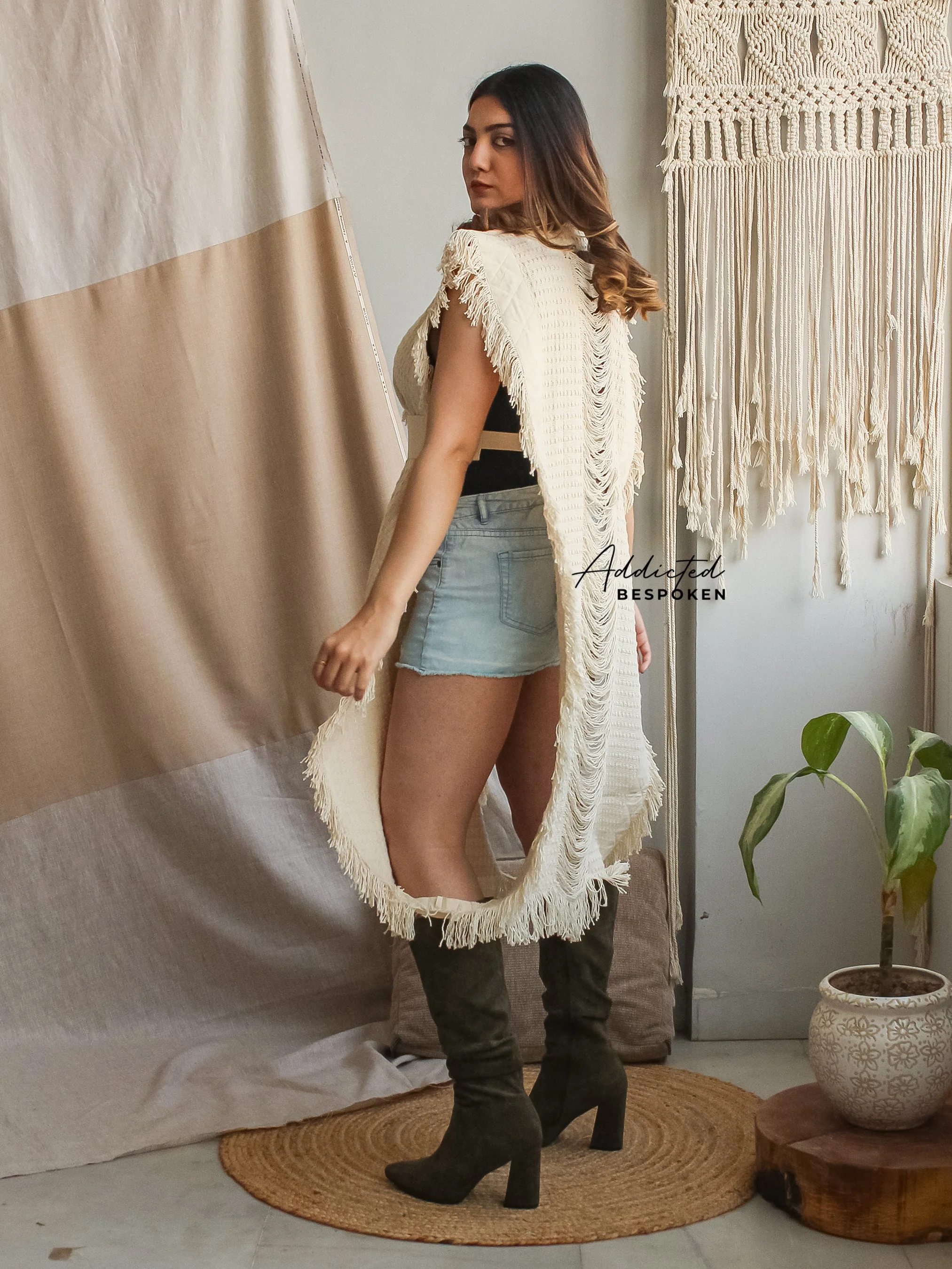 Boho Chic Belted Poncho (CLS) - Image 5