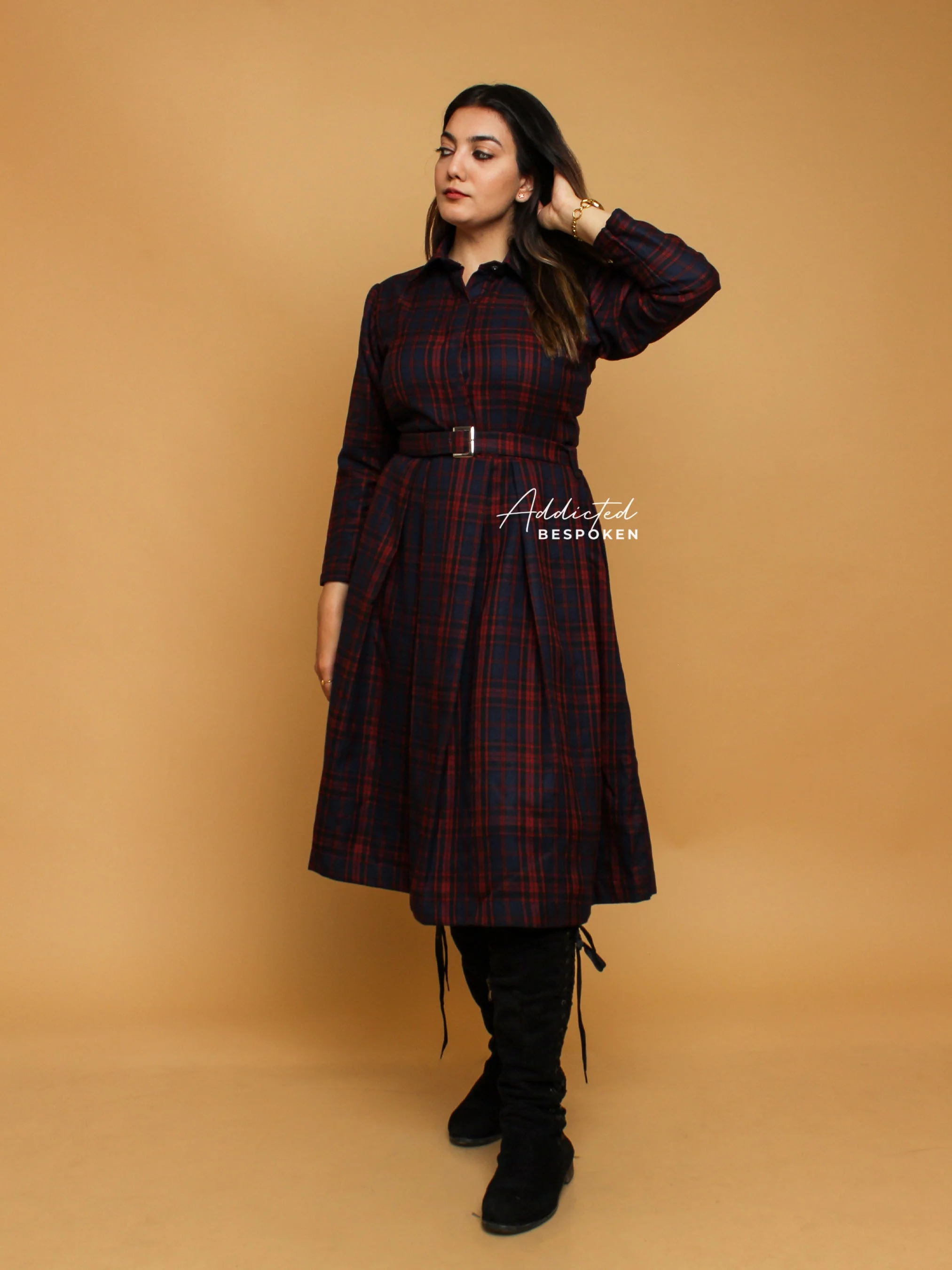 Bold Patterned Check Dress - Image 4