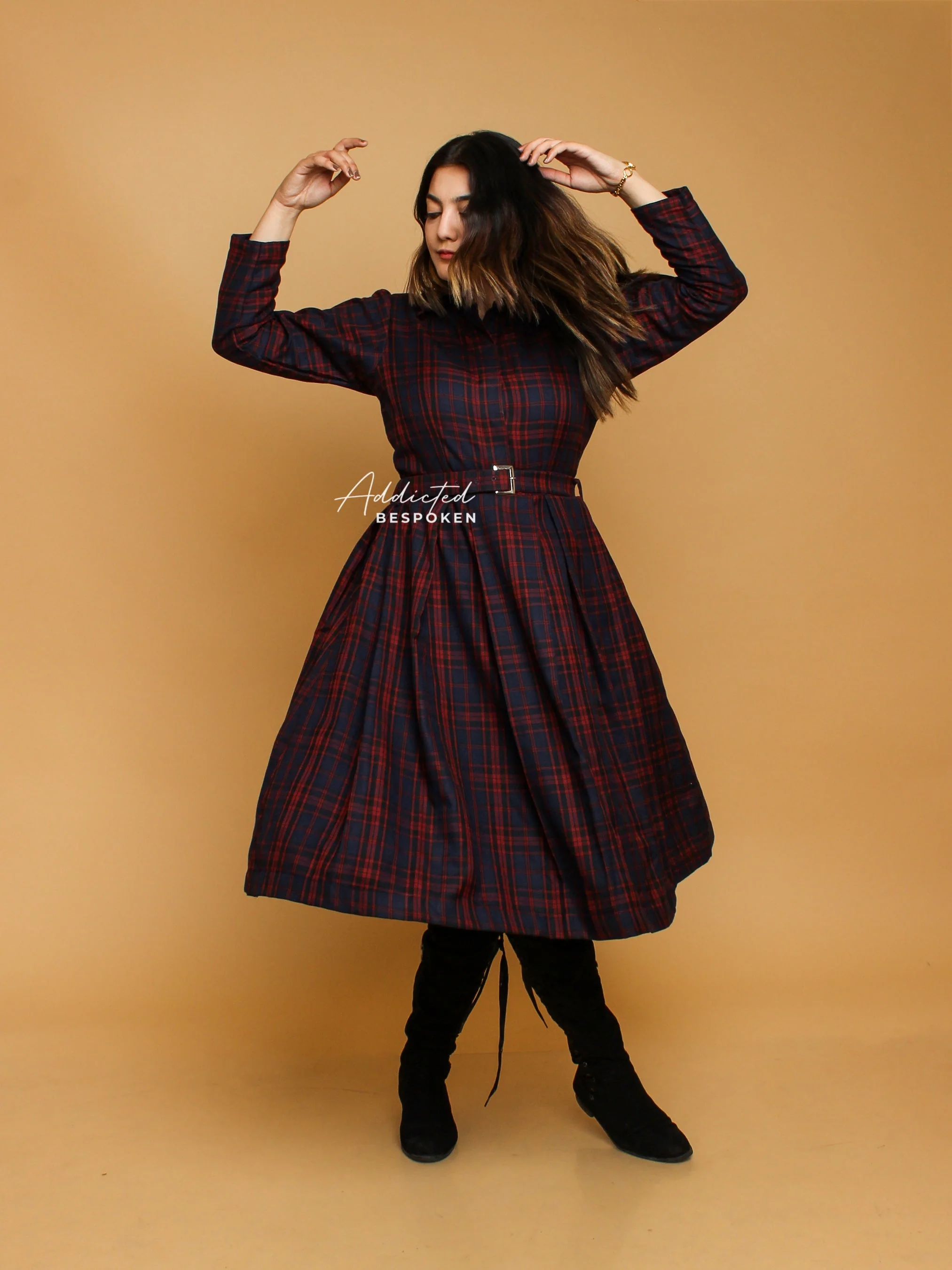 Bold Patterned Check Dress - Image 5
