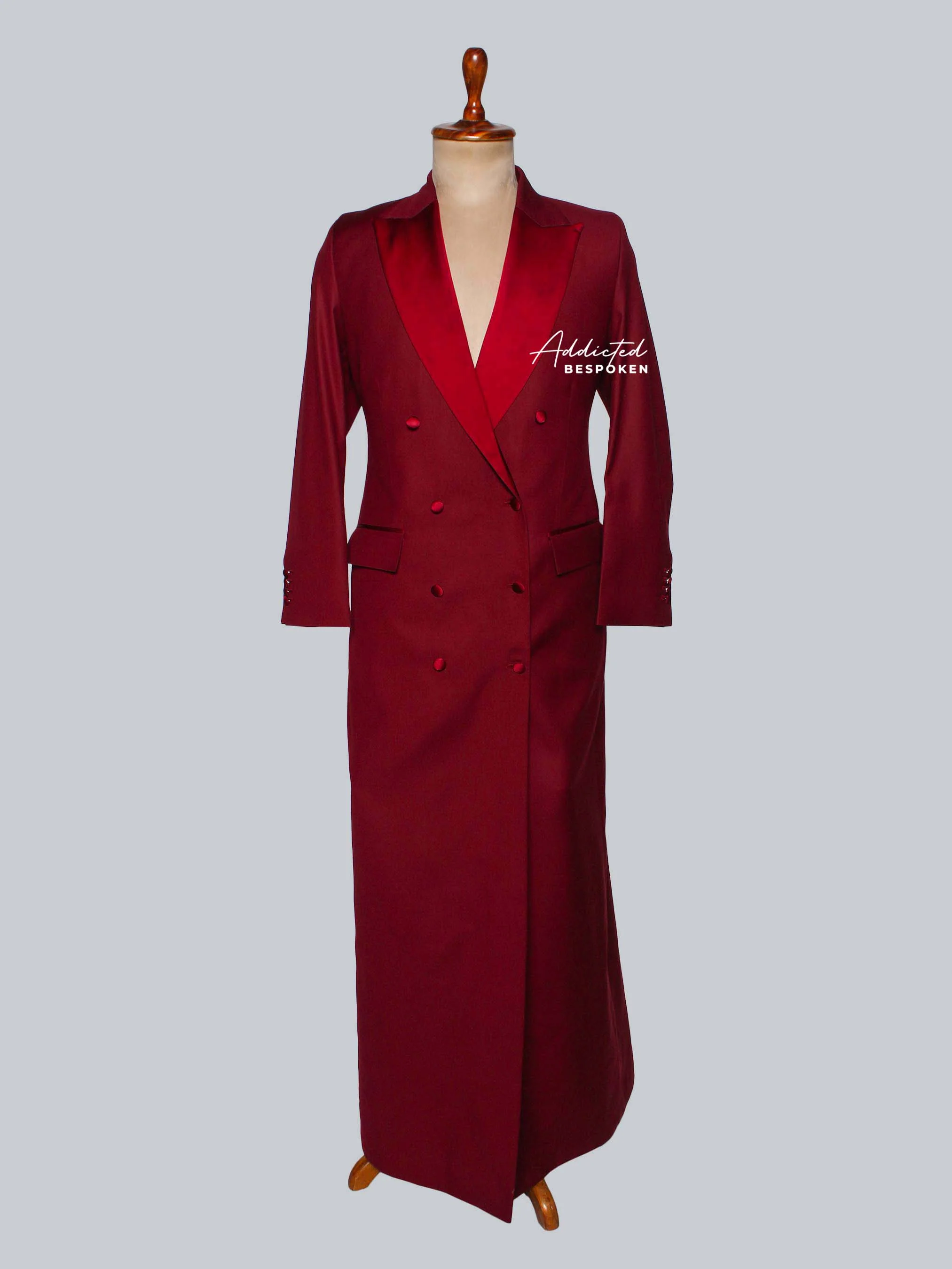 Burgundy Long Coat Women - Image 4