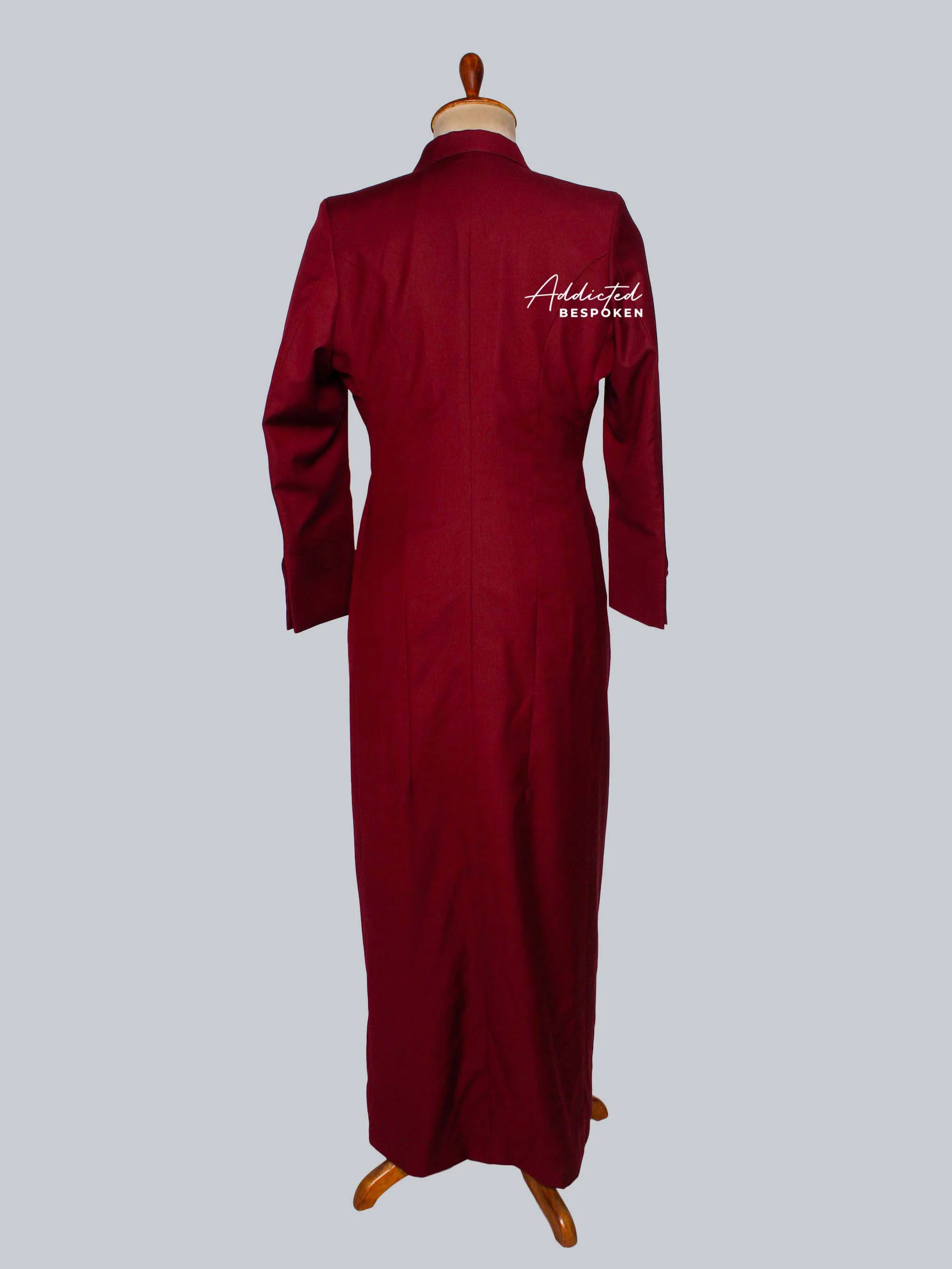 Burgundy Long Coat Women - Image 6