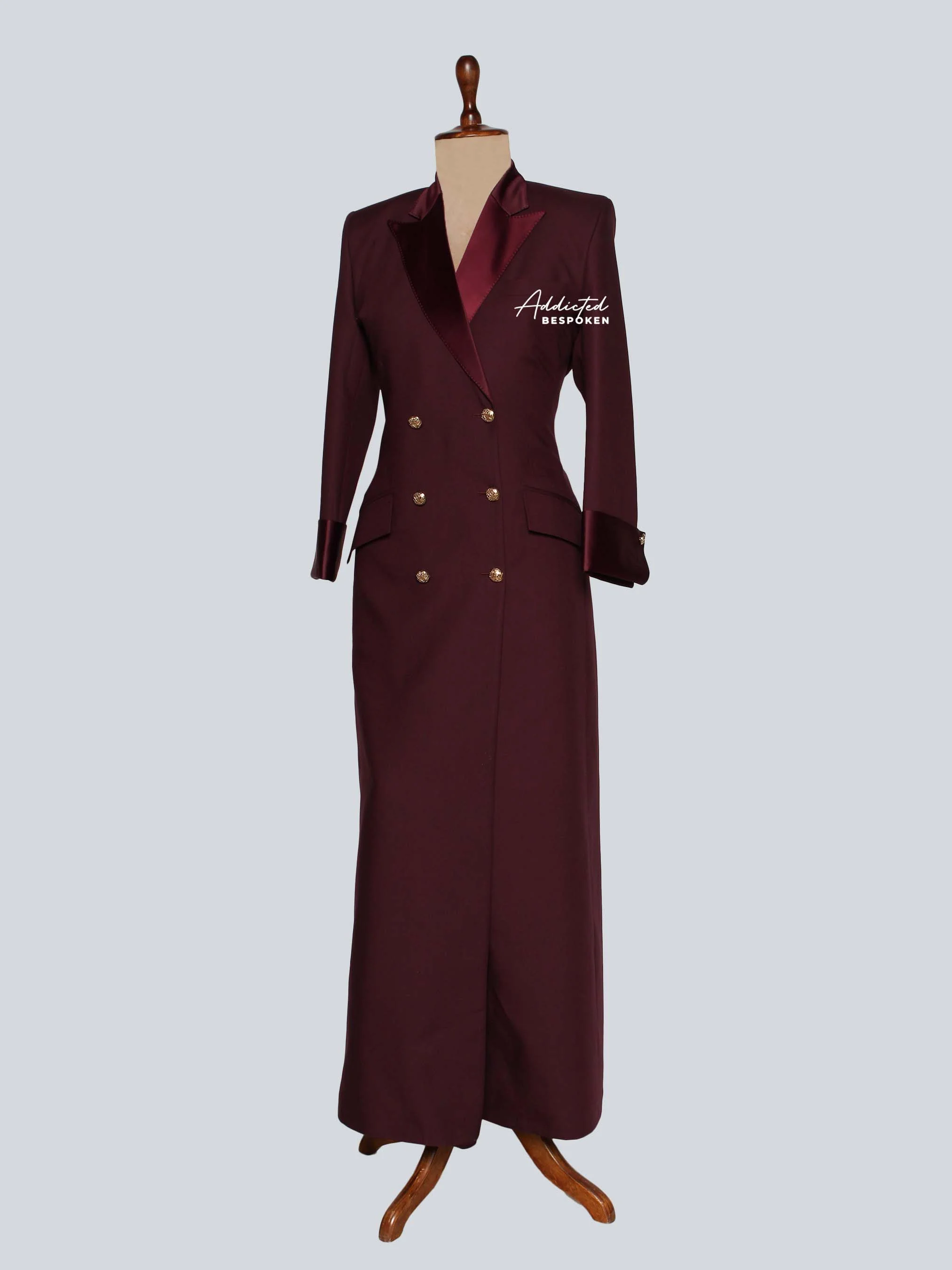 Burgundy Long Coat Women - Image 7
