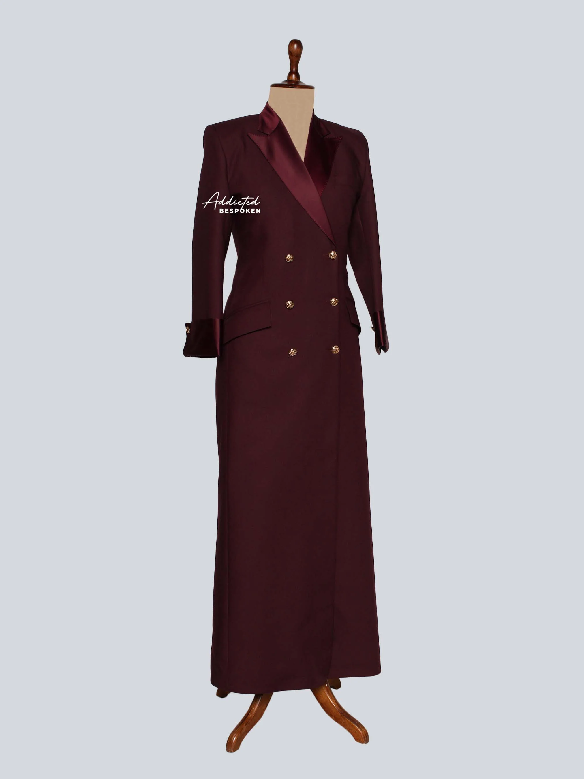 Burgundy Long Coat Women - Image 8