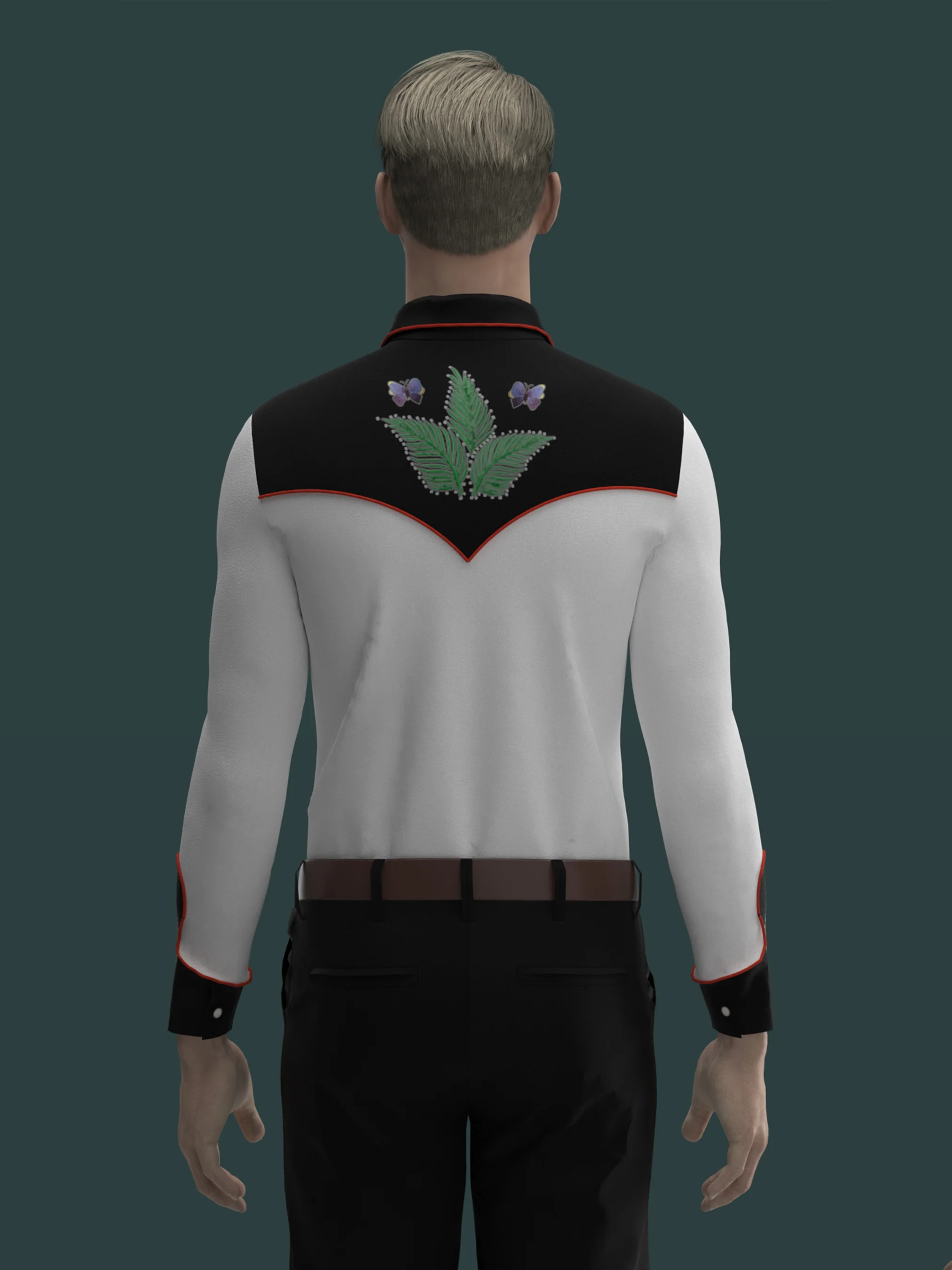 Butterfly & Floral Embroidered Shirt - Image 2