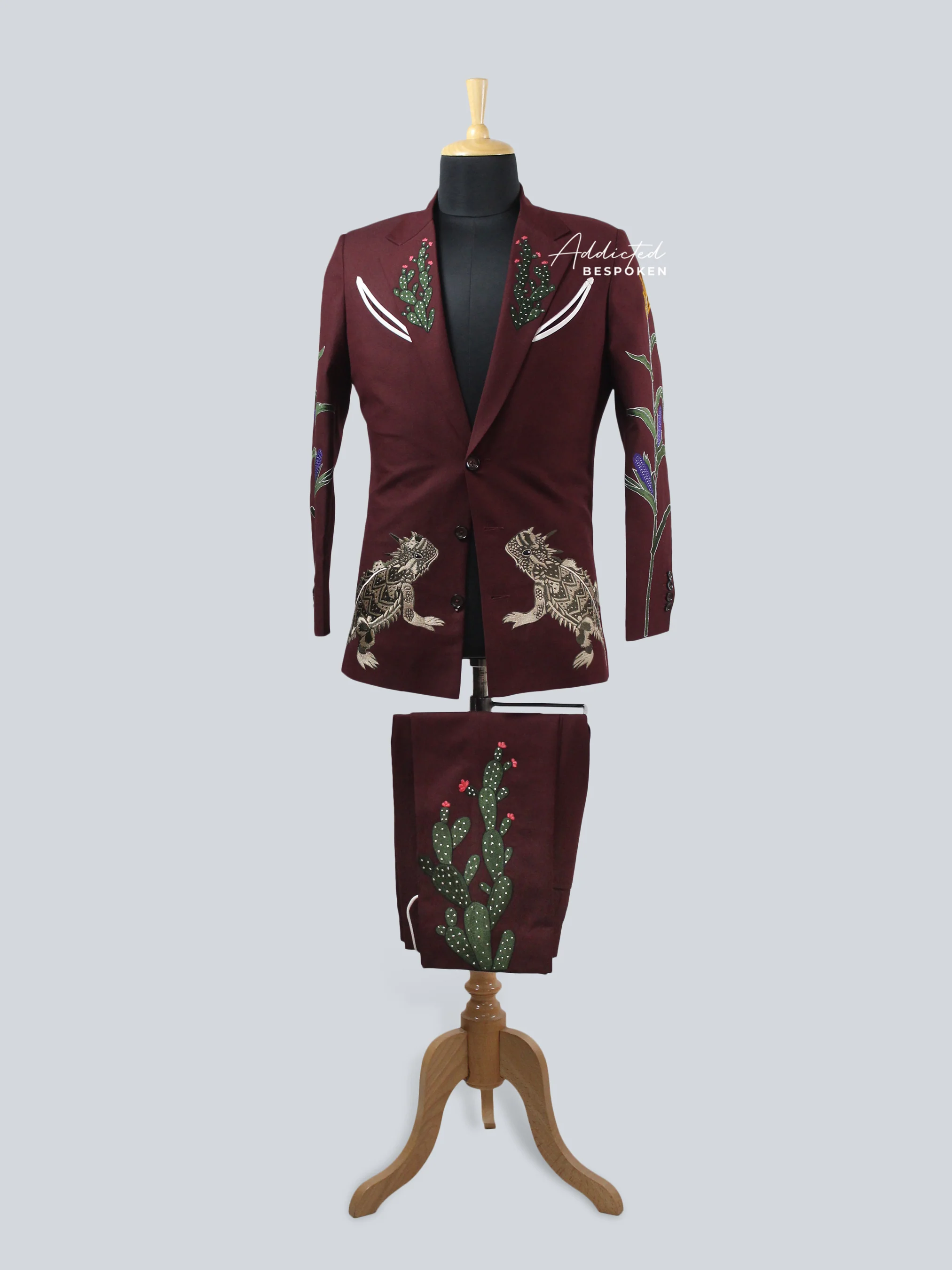 Chic Western Crimson Suit - Image 2