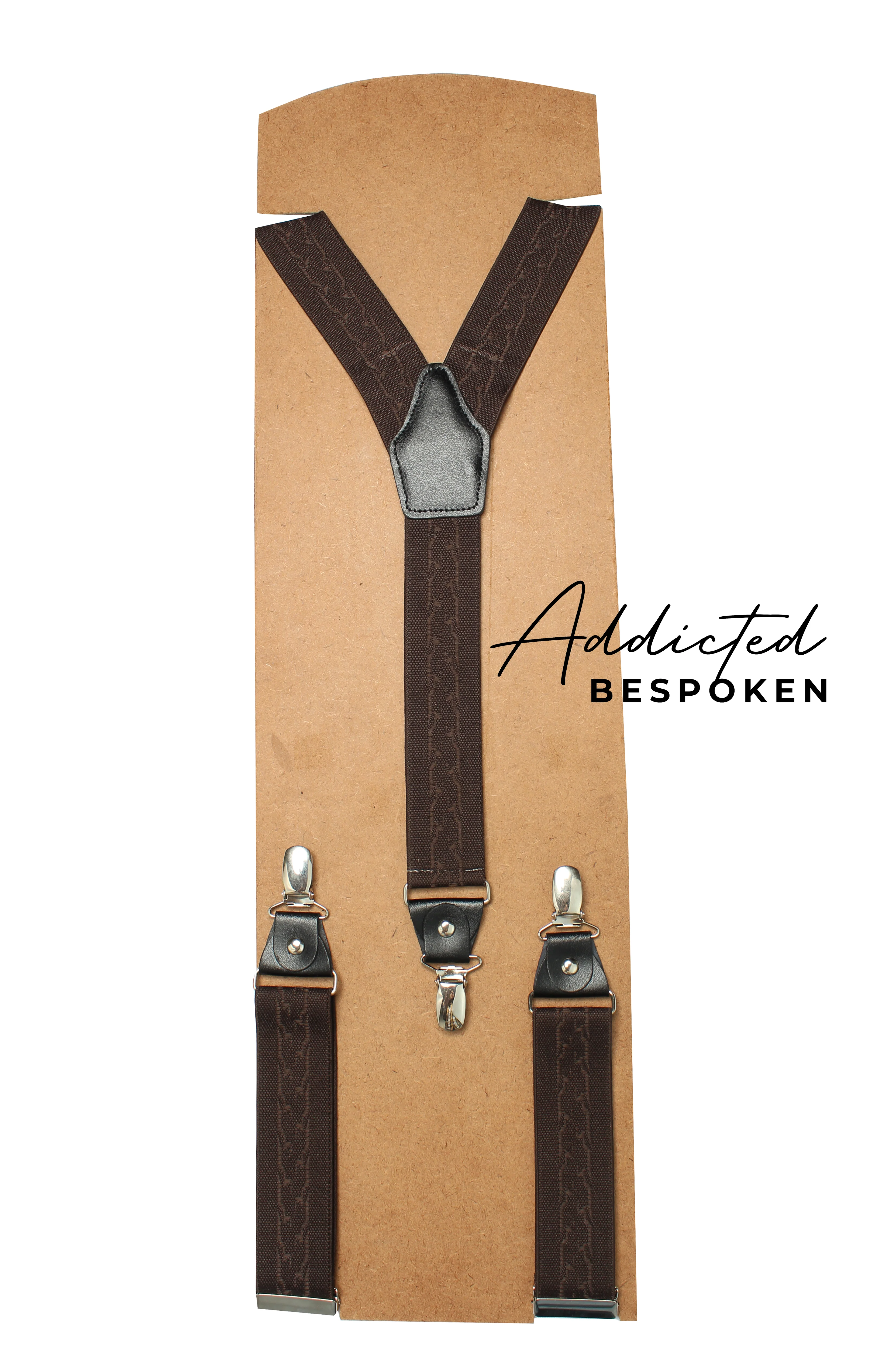 Classy Brown Elastic Suspenders - Image 2