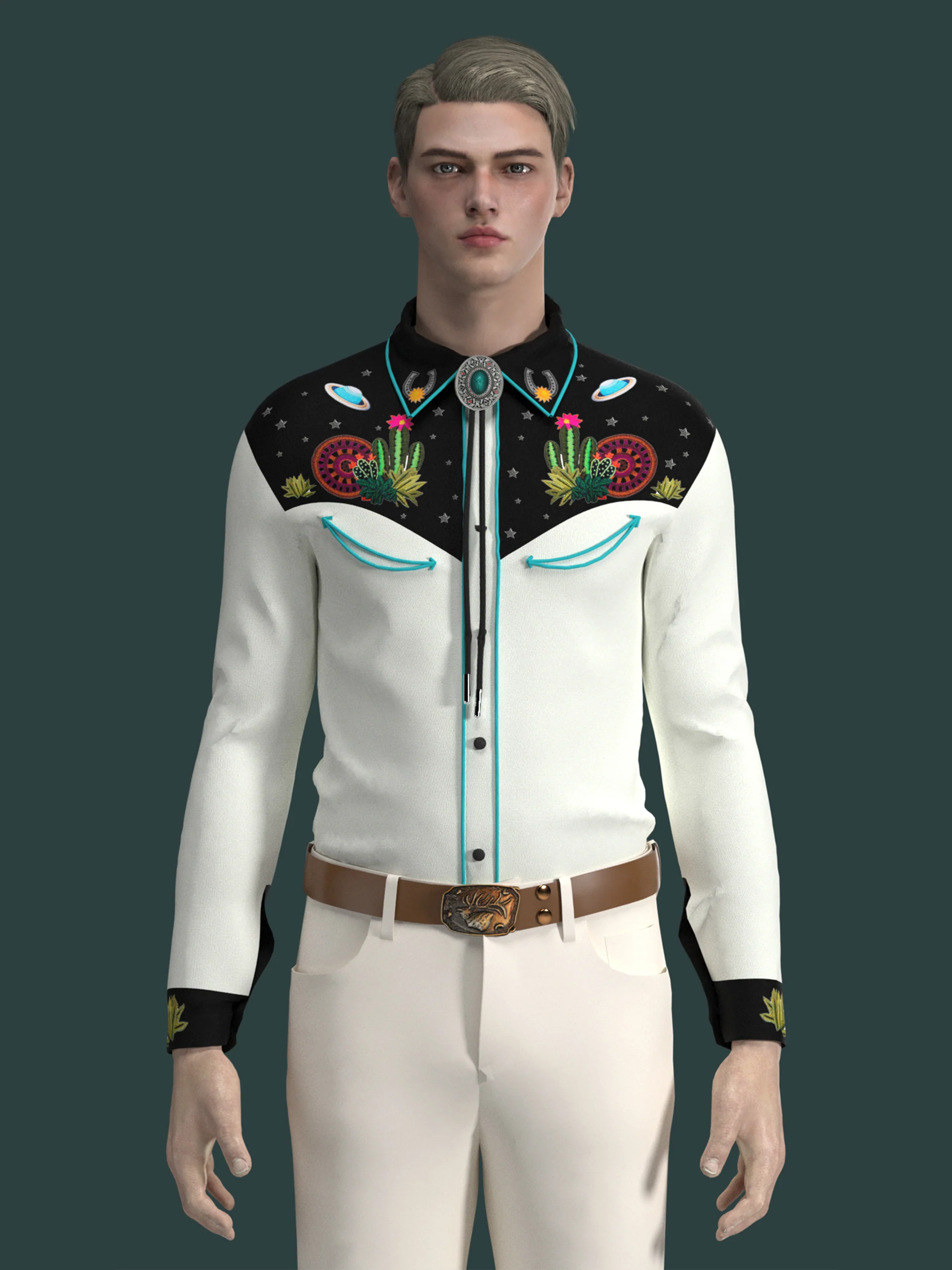 Cosmic Cactus Western Shirt - Image 6
