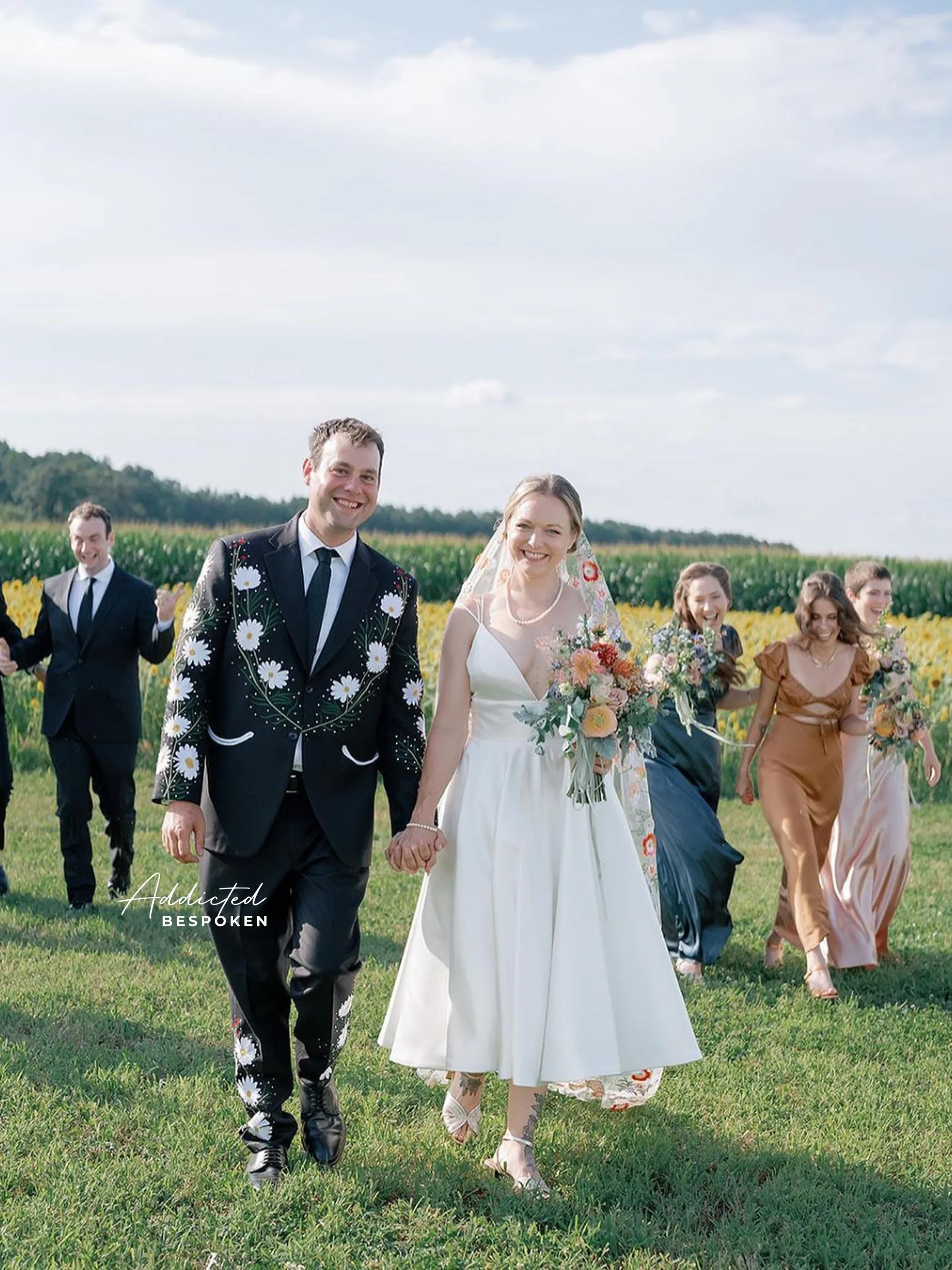 Daisy Embroidered Floral Suit