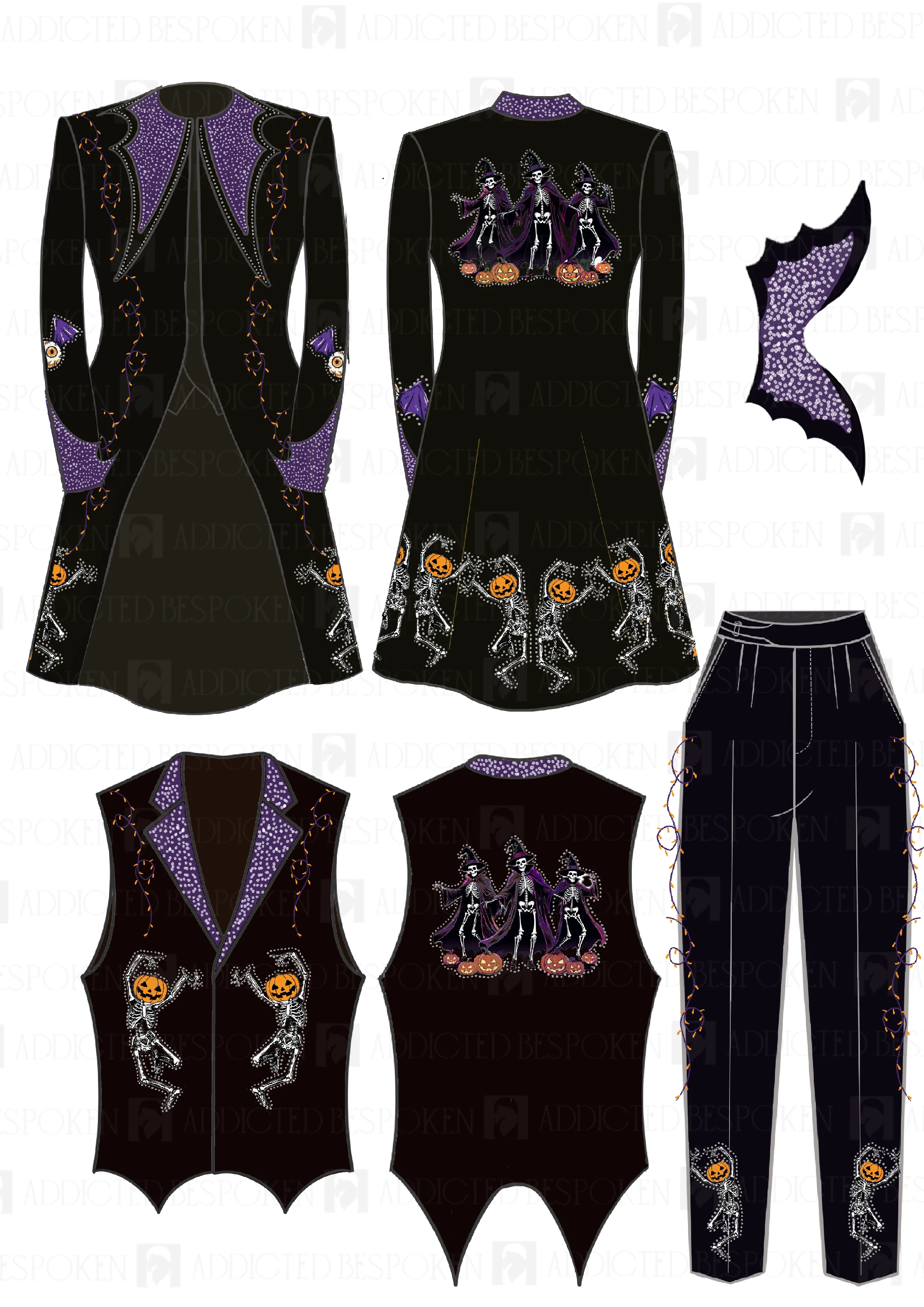 Dancing Pumpkin Embroidered Suit