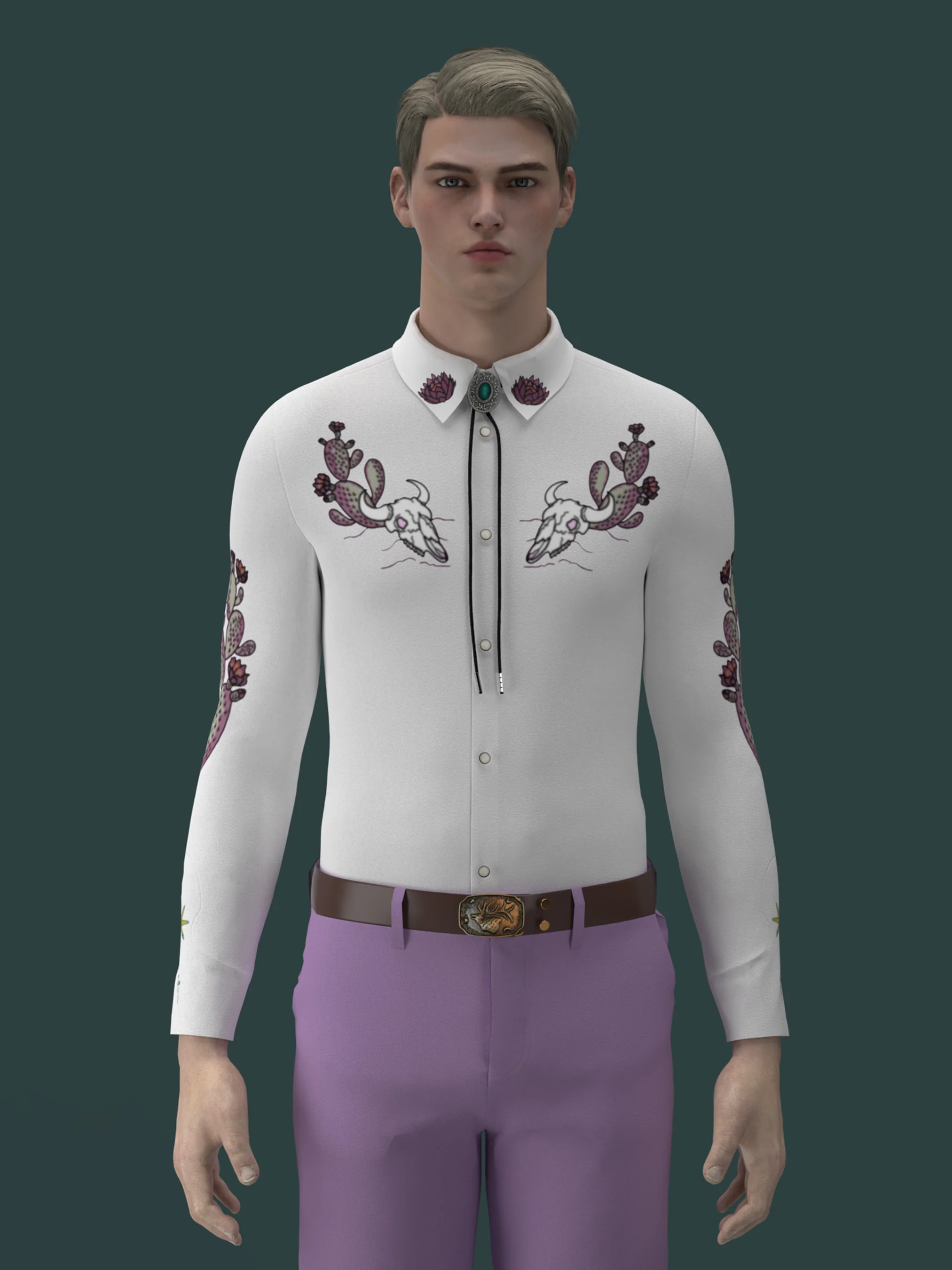 Desert Bloom Embroidered Shirt