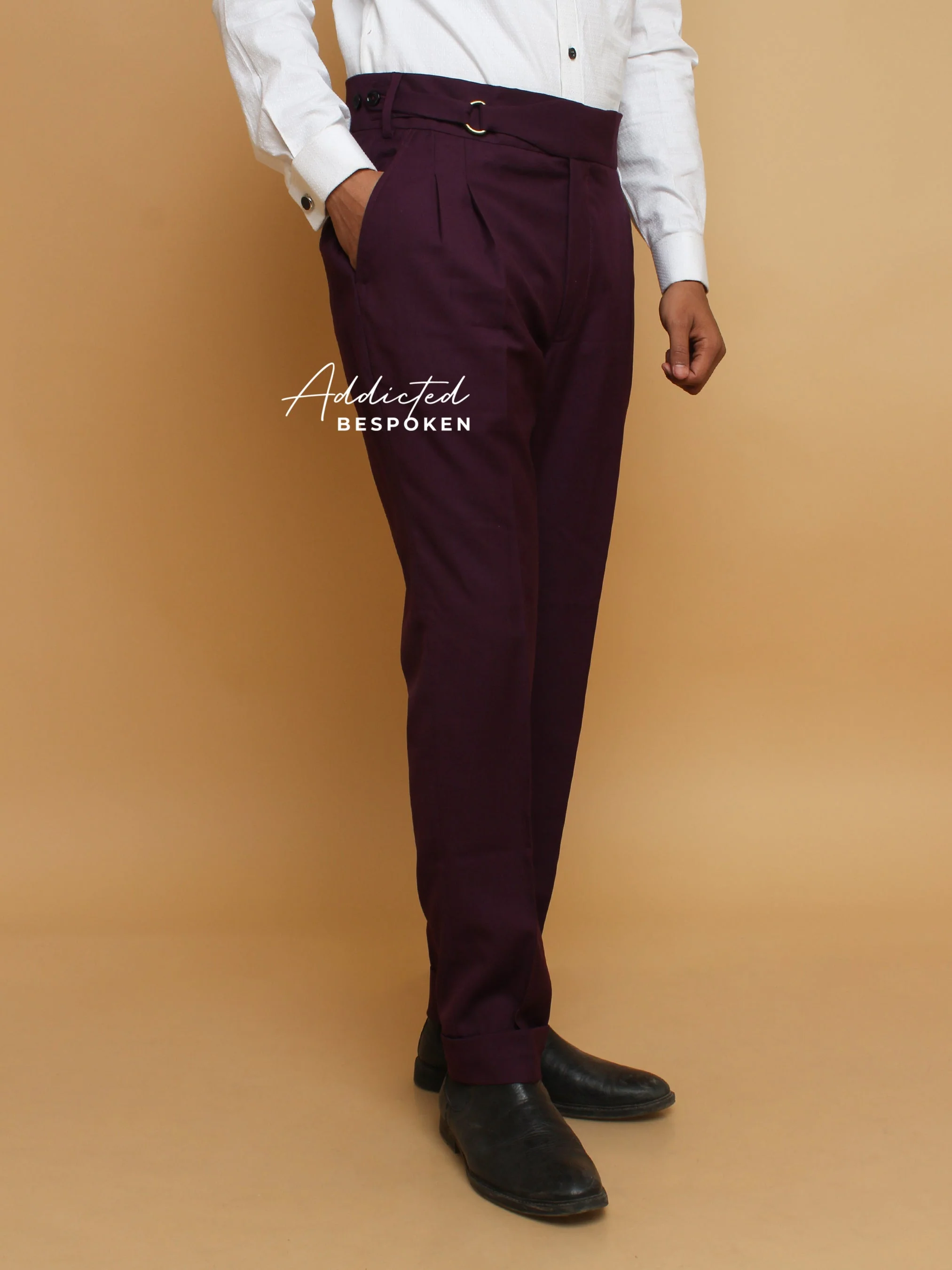 Designer Wine Cotton Pant (CLS) - Image 4
