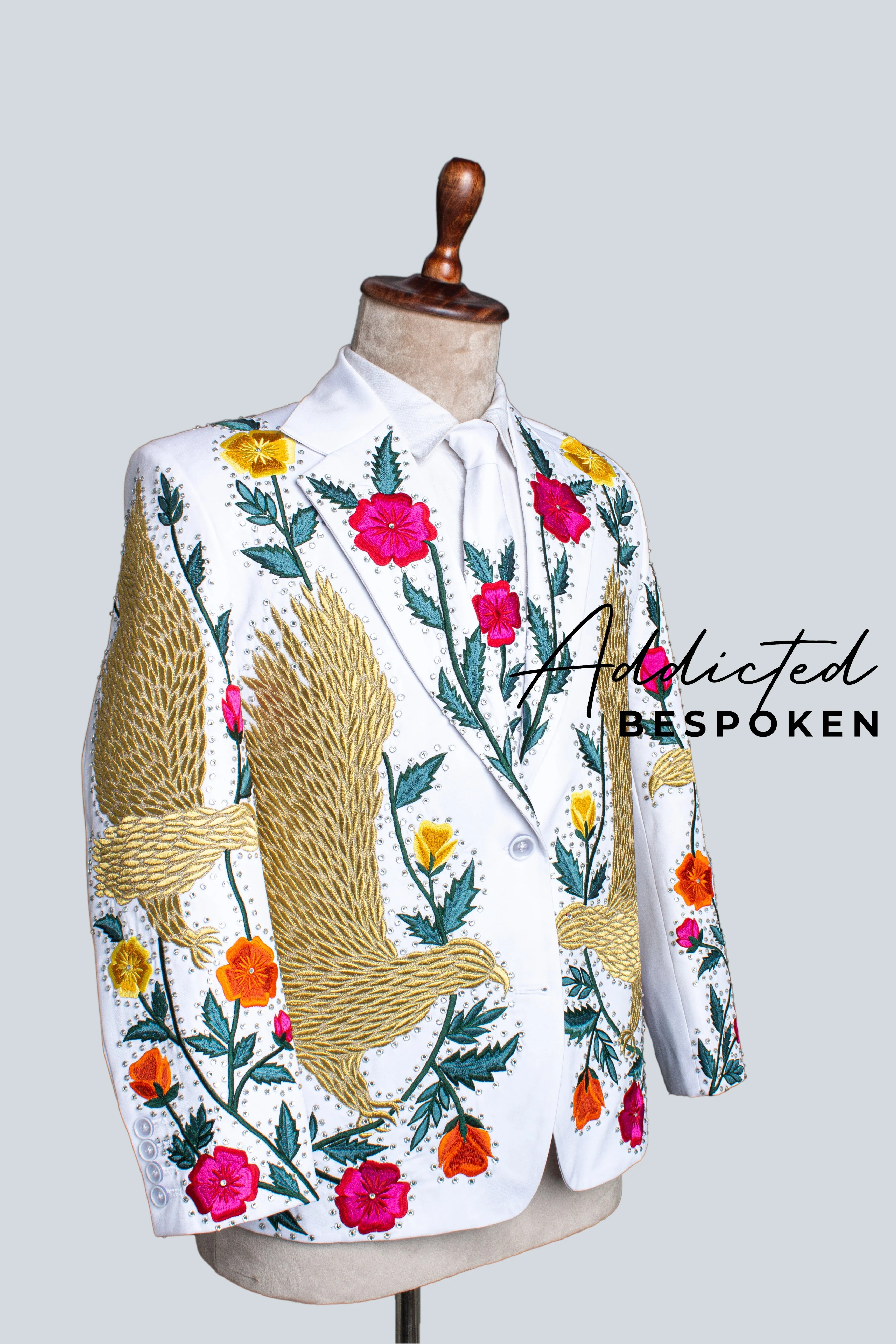 Eagle Floral Rhinestone Jacket - Image 3