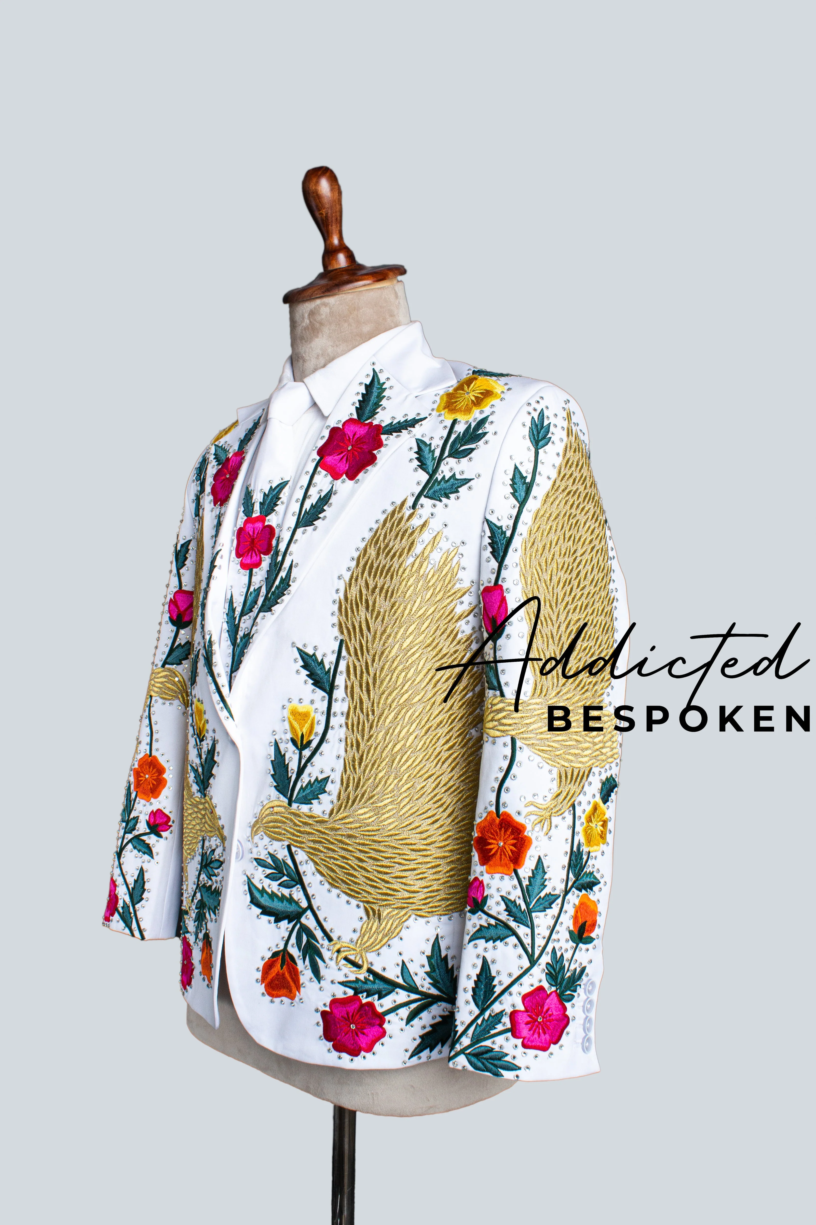 Eagle Floral Rhinestone Jacket - Image 4