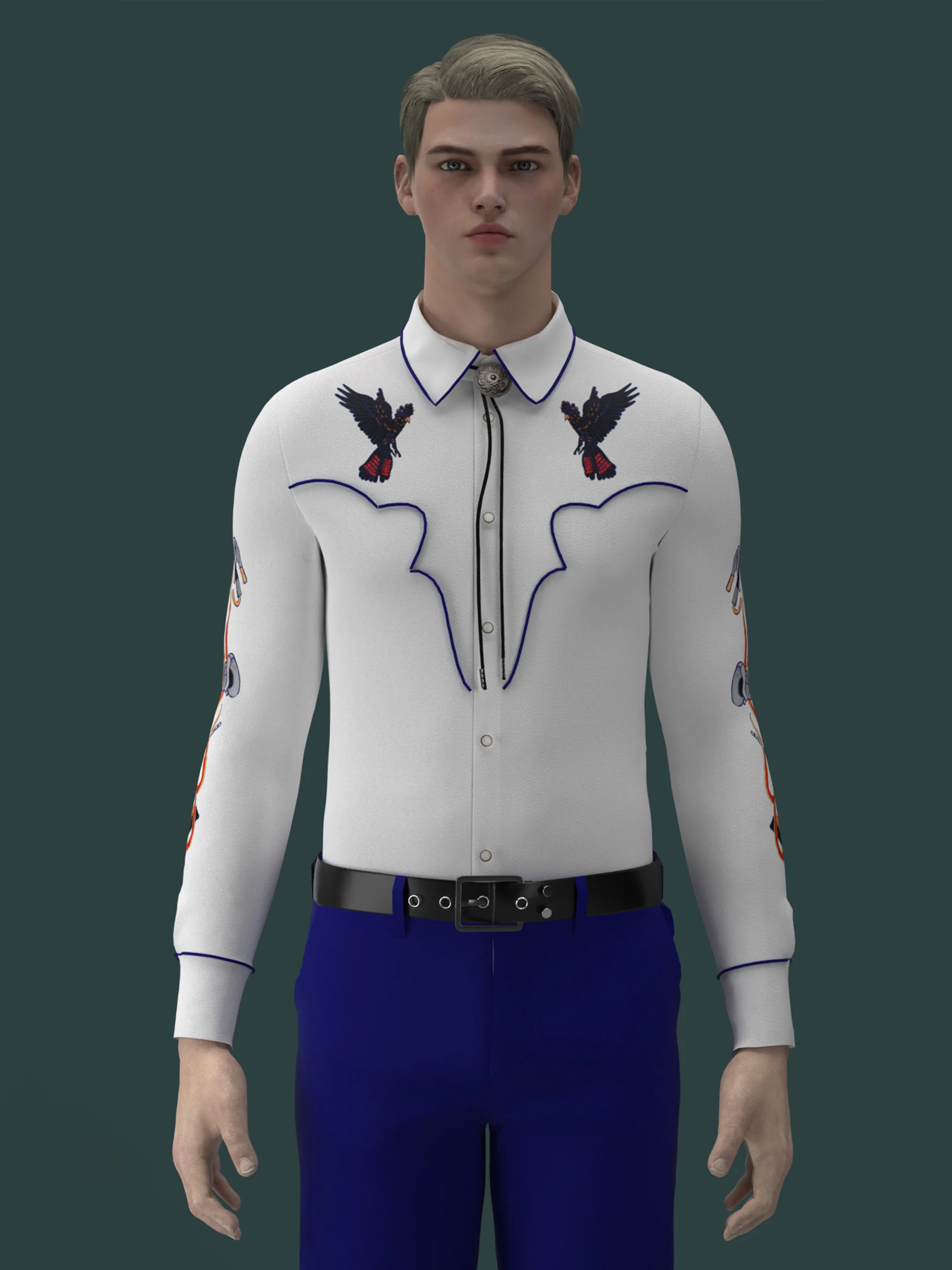 Eccentric Eagle Embroidered Shirt