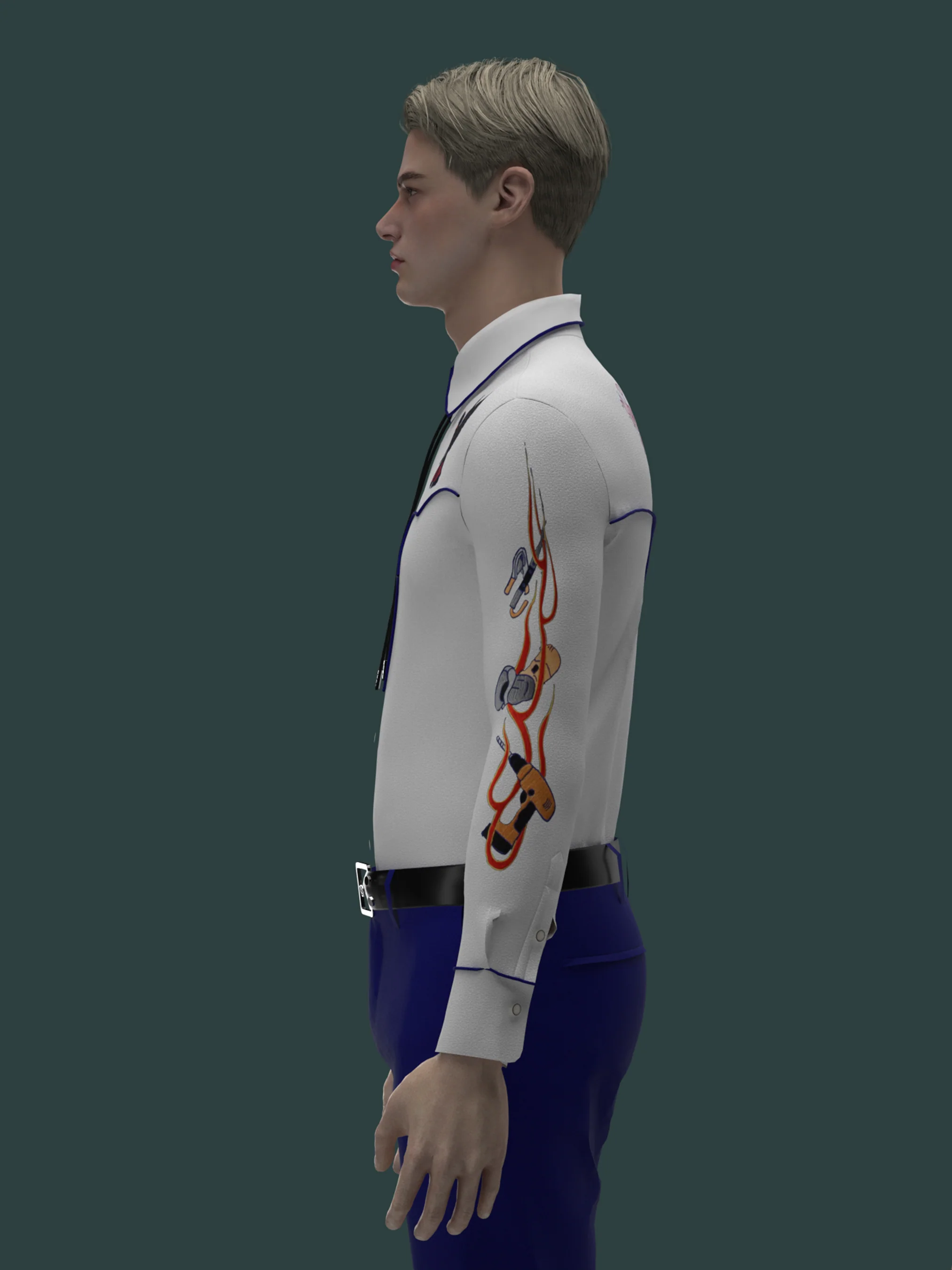Eccentric Eagle Embroidered Shirt - Image 3