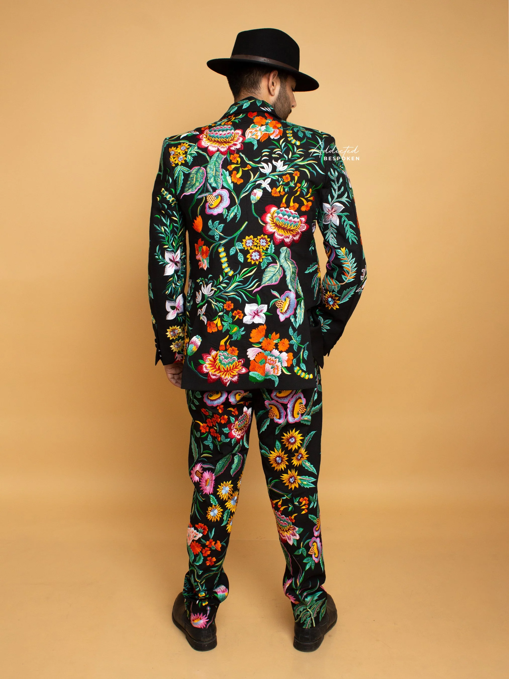 Embroidered Floral Wedding Suit - Image 3
