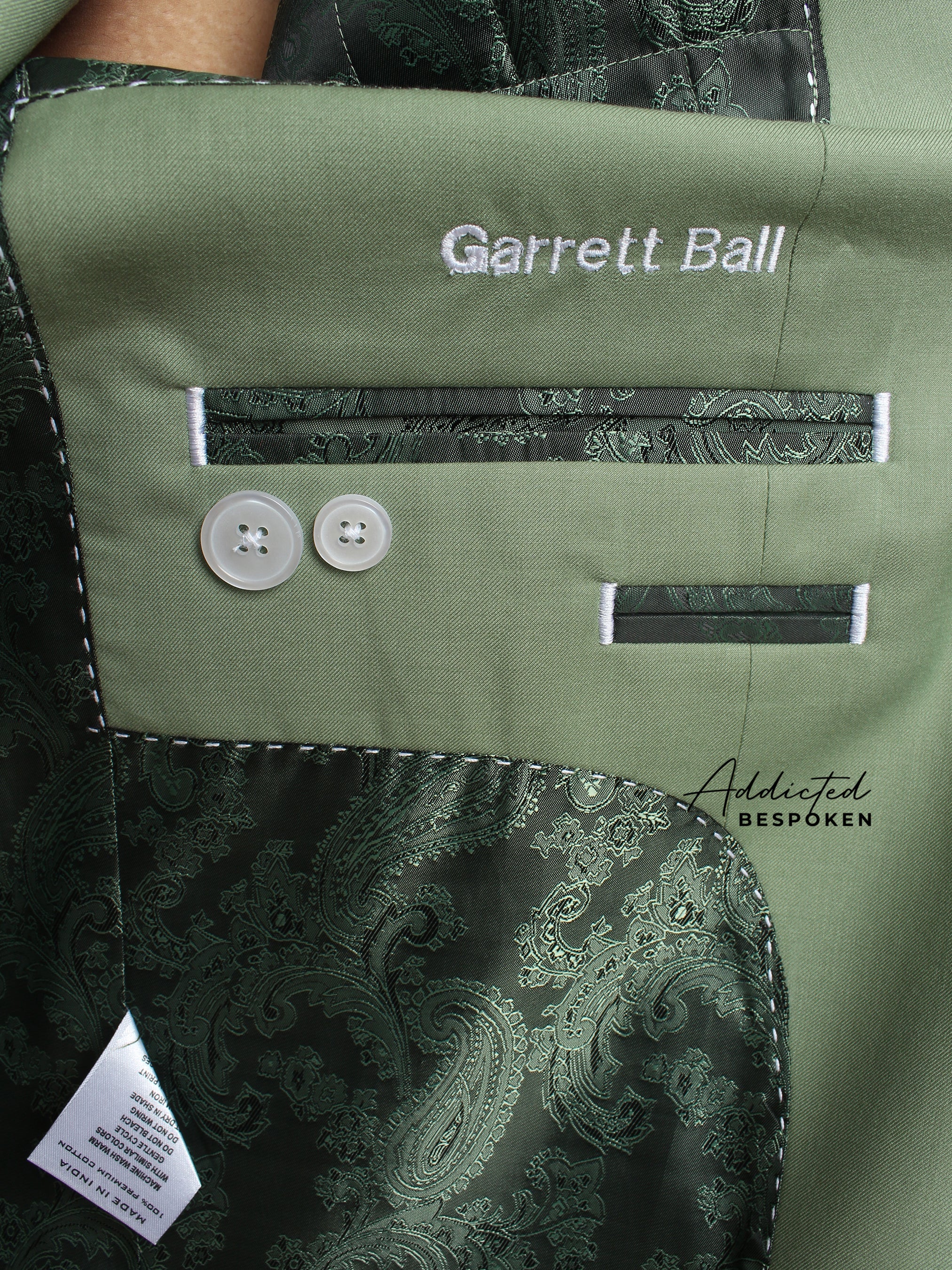 Emerald Floral Wedding Suit - Image 6