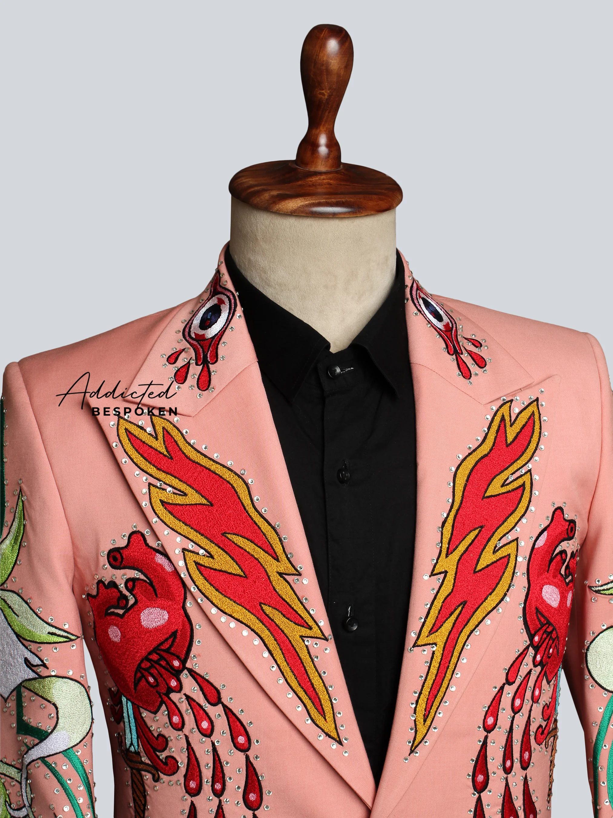Flaming Hearts & Skull Blooms Custom Suit - Image 5