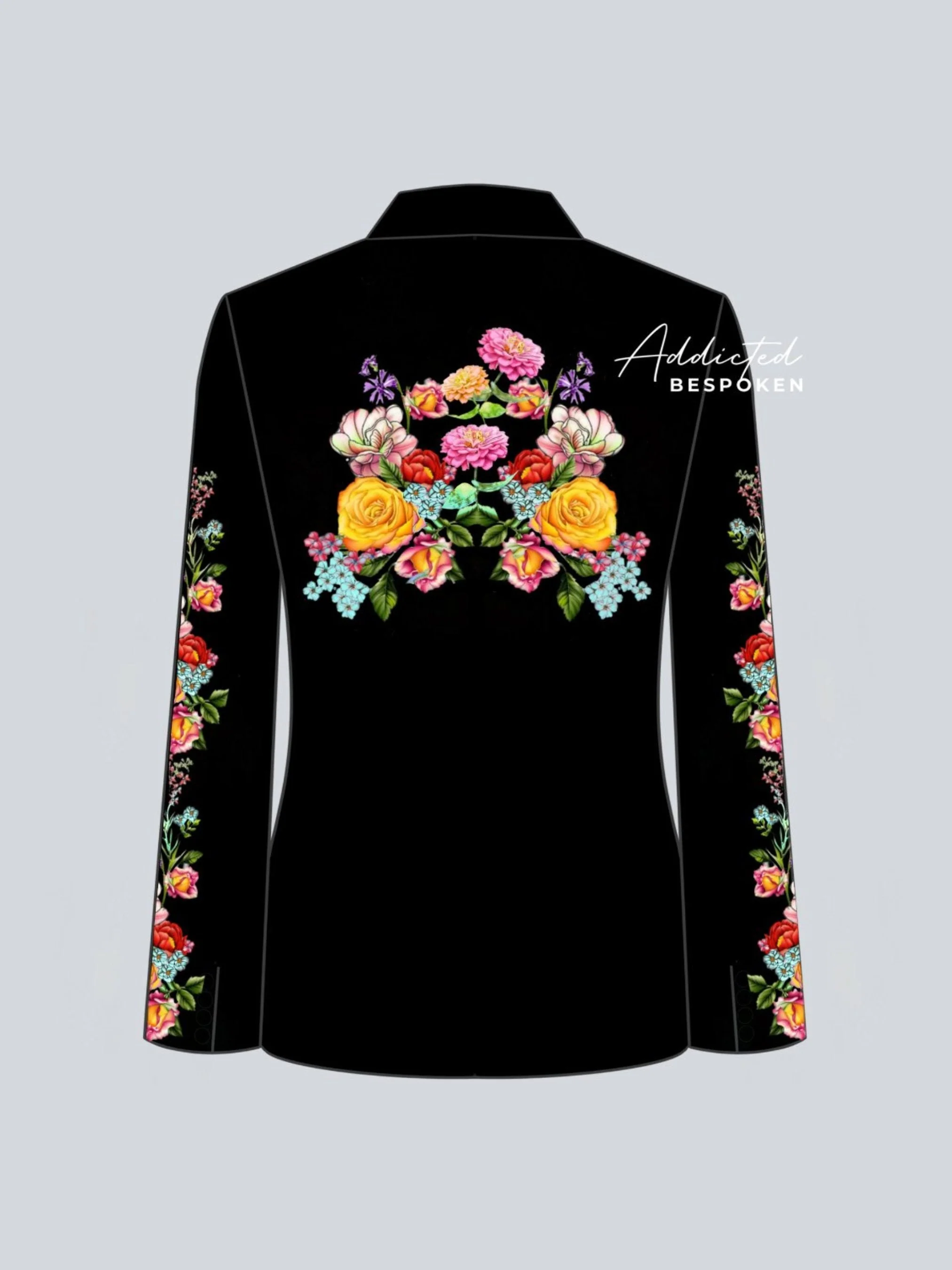 Flora & Fauna Embroidered Black Suit - Image 3