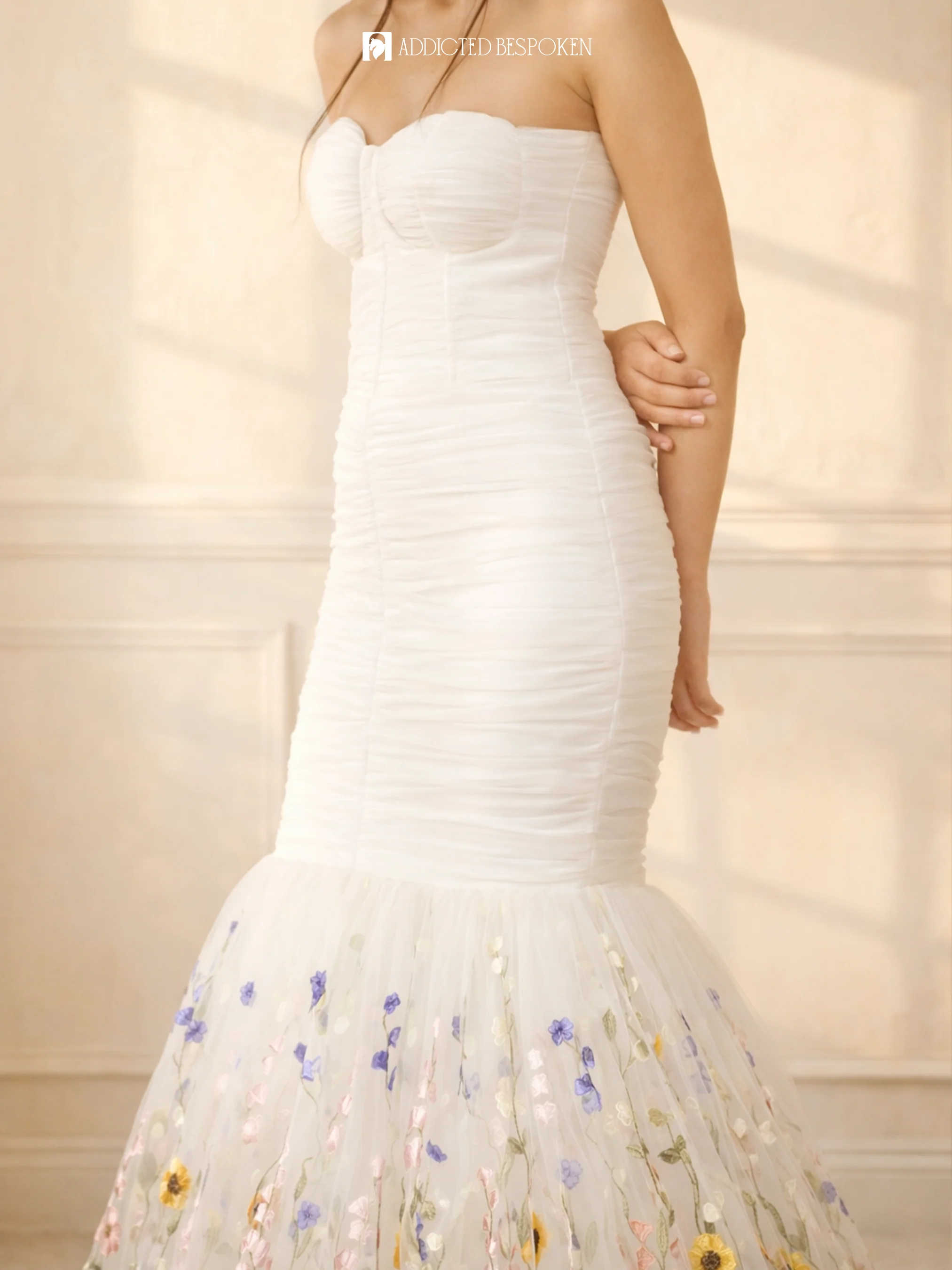 Floral Embroidered Bridal Gown - Image 4