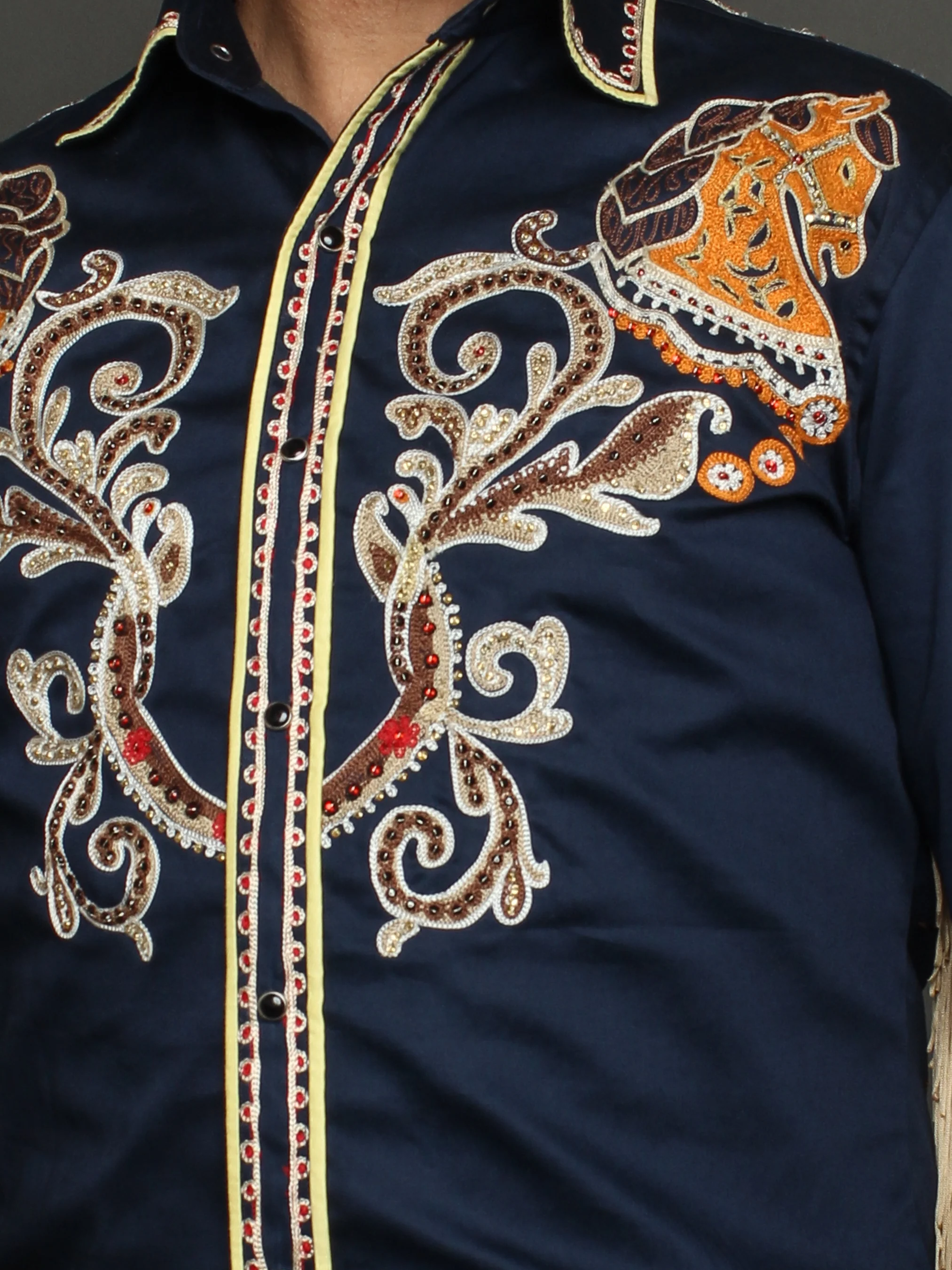 Fringed Embroidered Western Shirt - Image 11