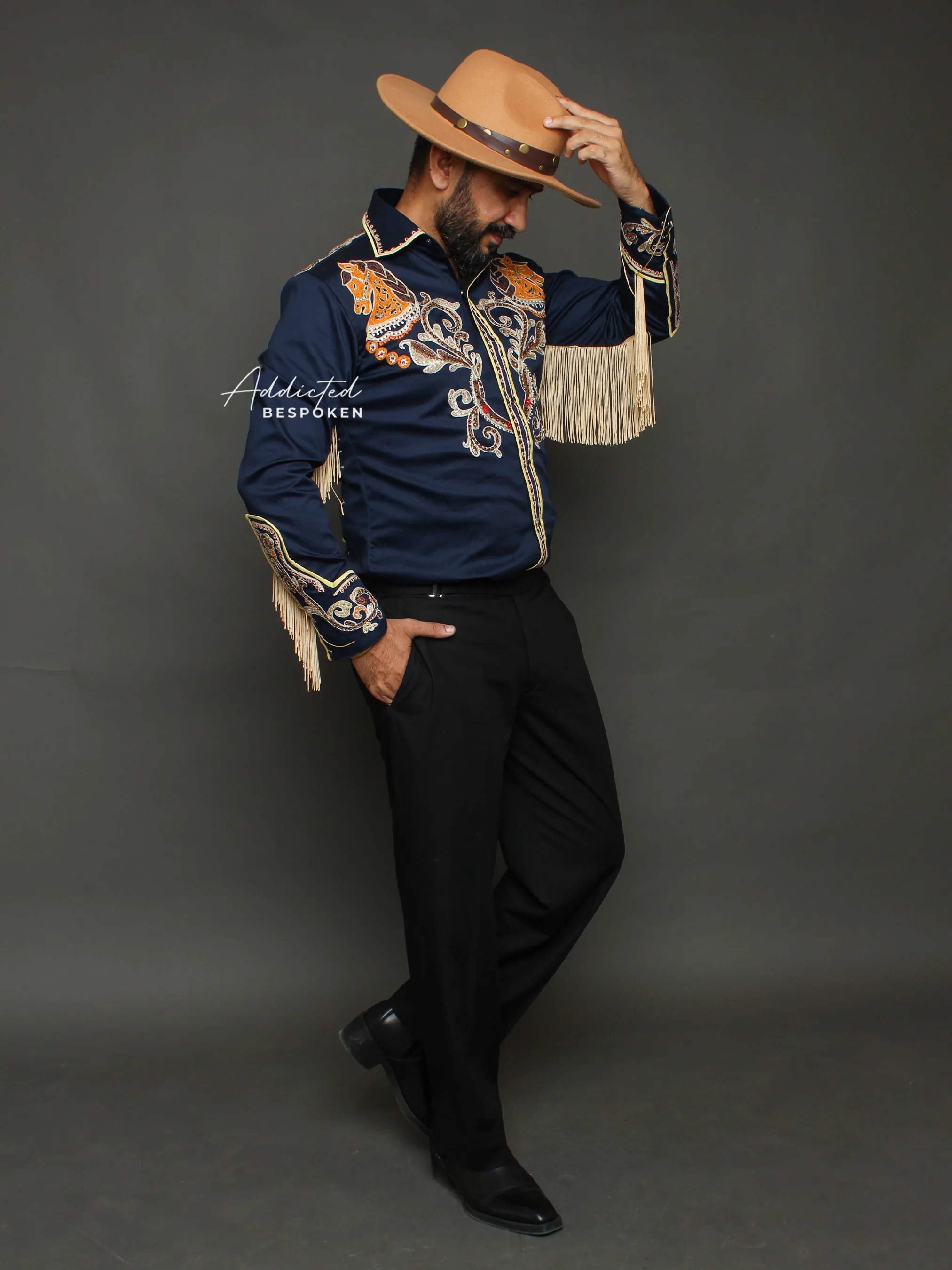 Fringed Embroidered Western Shirt - Image 3