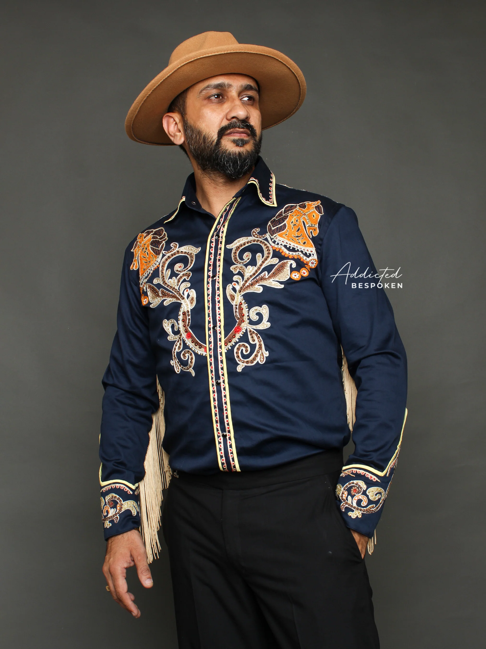 Fringed Embroidered Western Shirt - Image 6