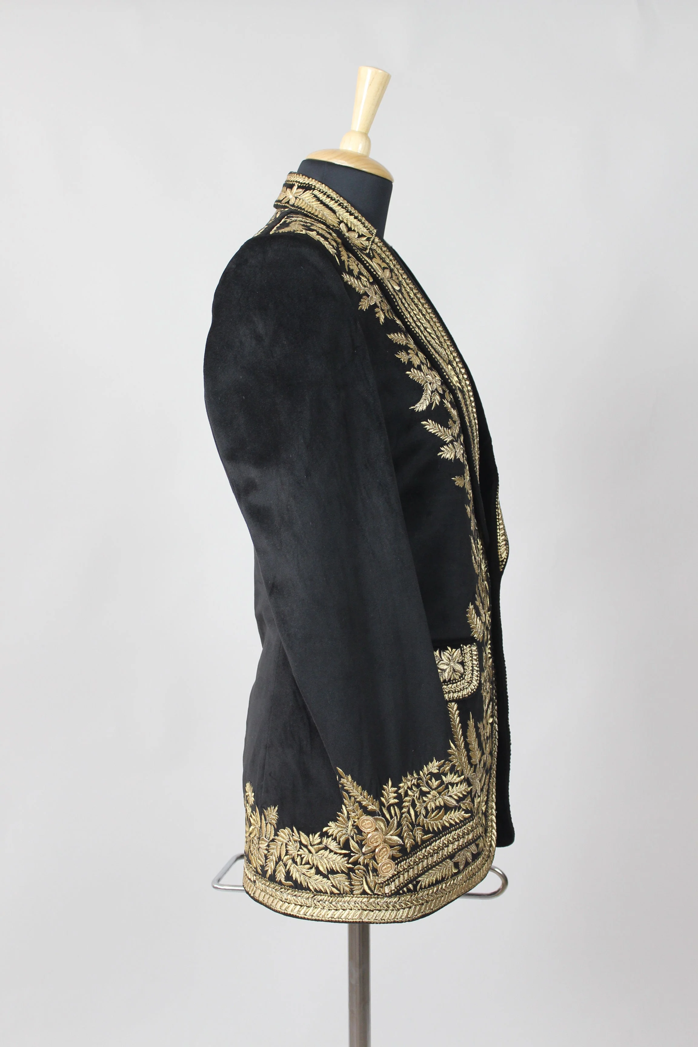 Gold Embellished Velvet Jacket - Image 5