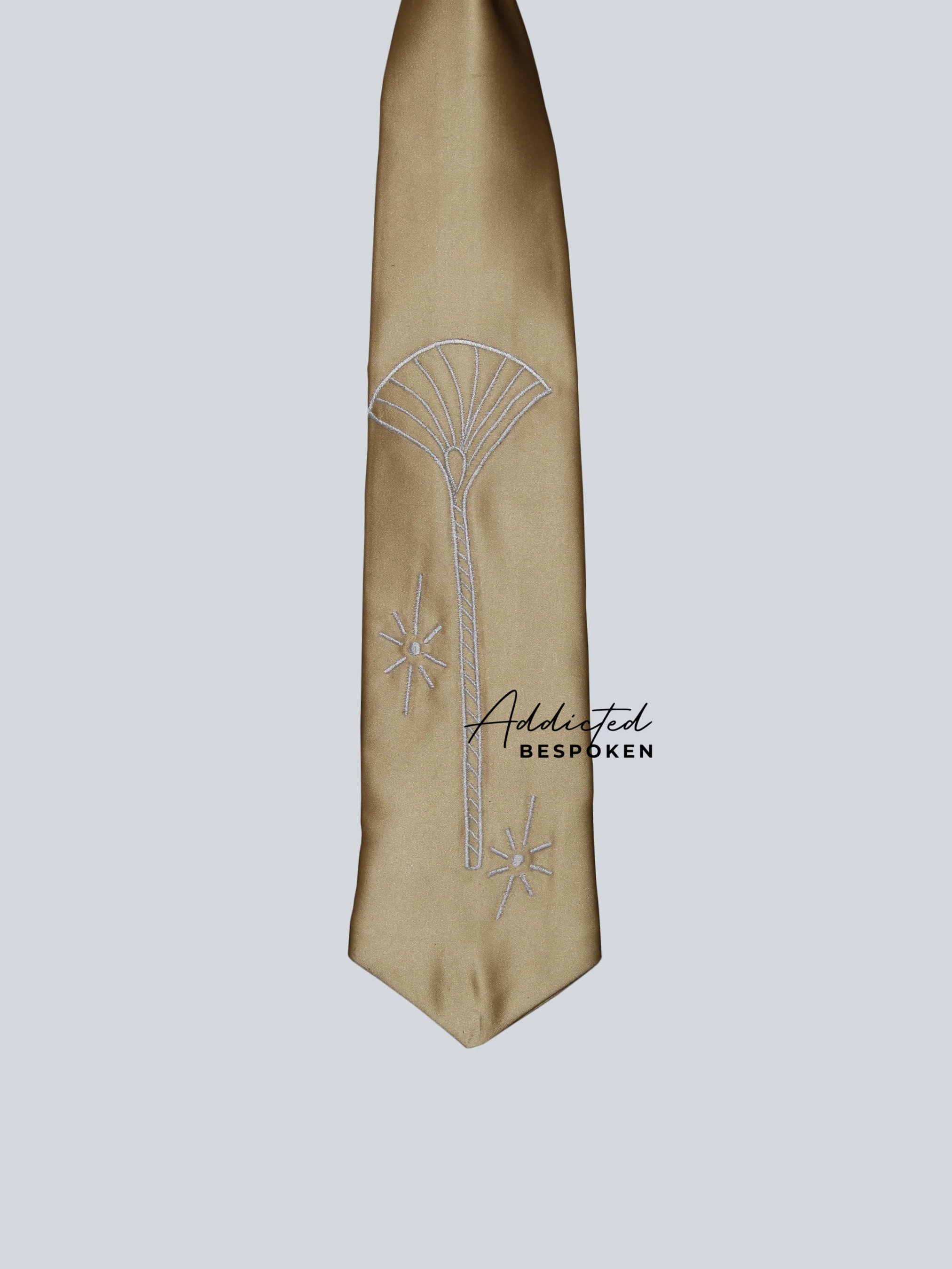 Gold Satin Snake Embroidered Suit - Image 10