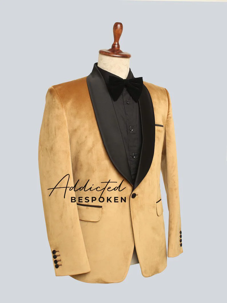 Golden Tuxedo Cocktail Blazer - Image 4