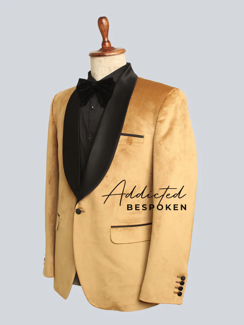Golden Tuxedo Cocktail Blazer - Image 5