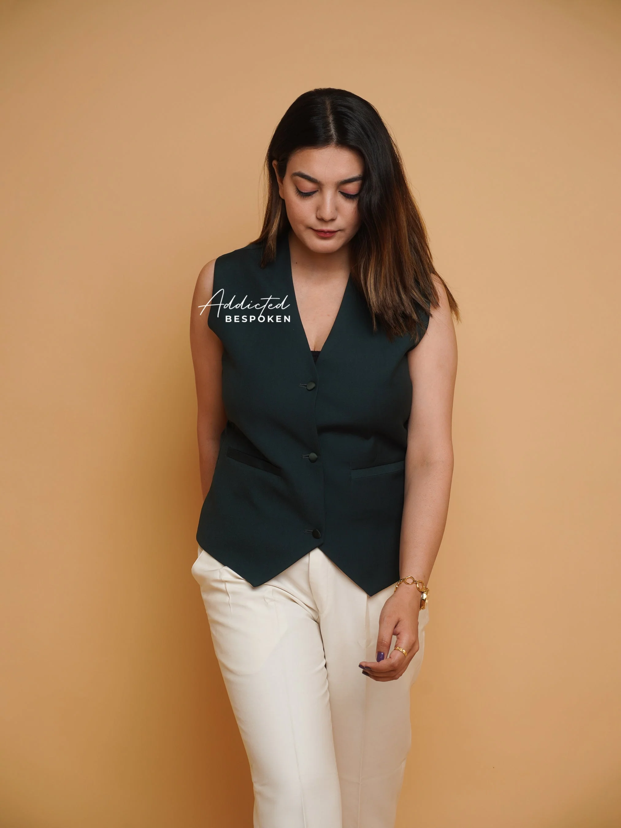 Green Cotton Waistcoat (CLS) - Image 2