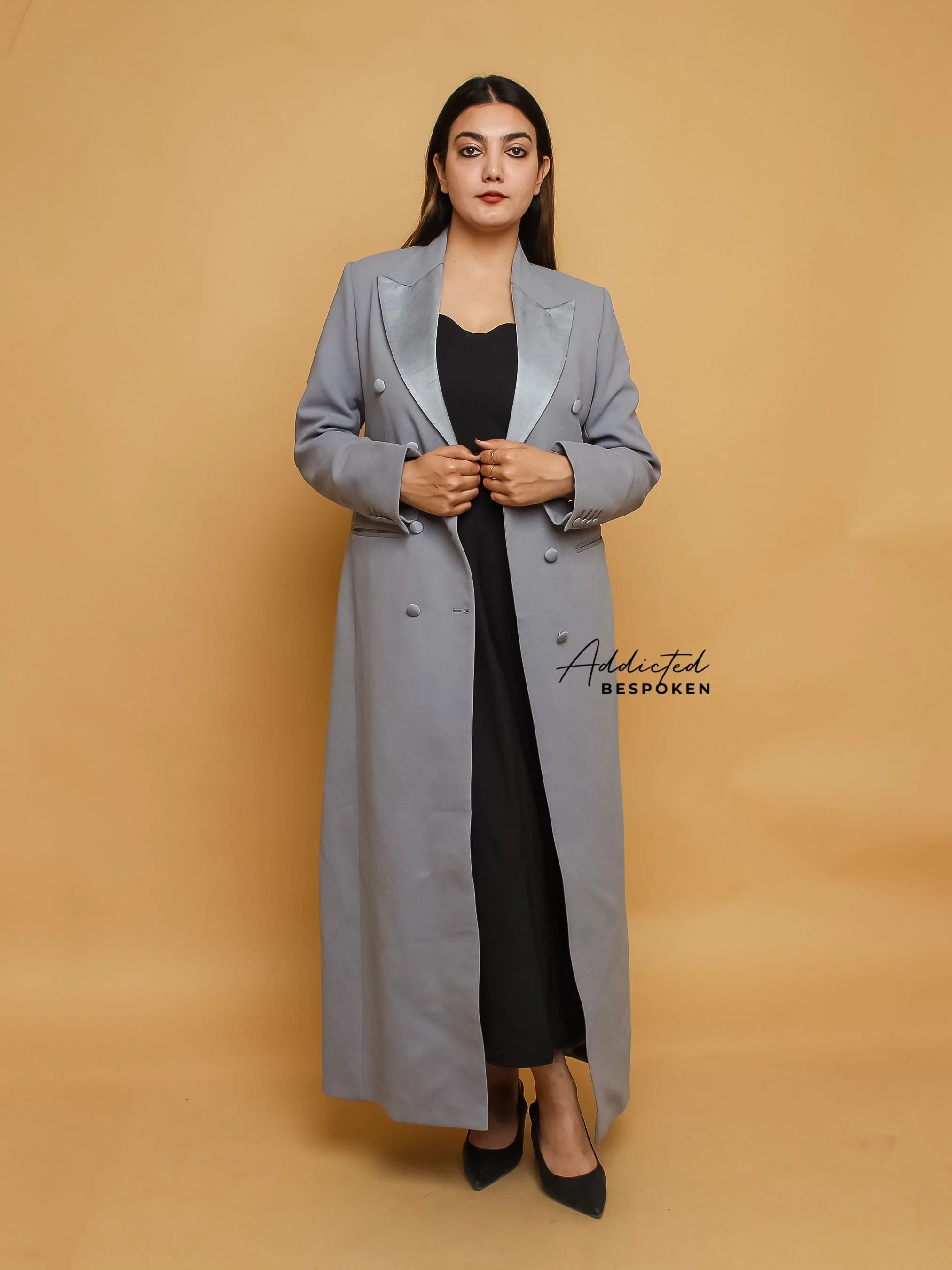 Grey Long Blazer Dress - Image 5
