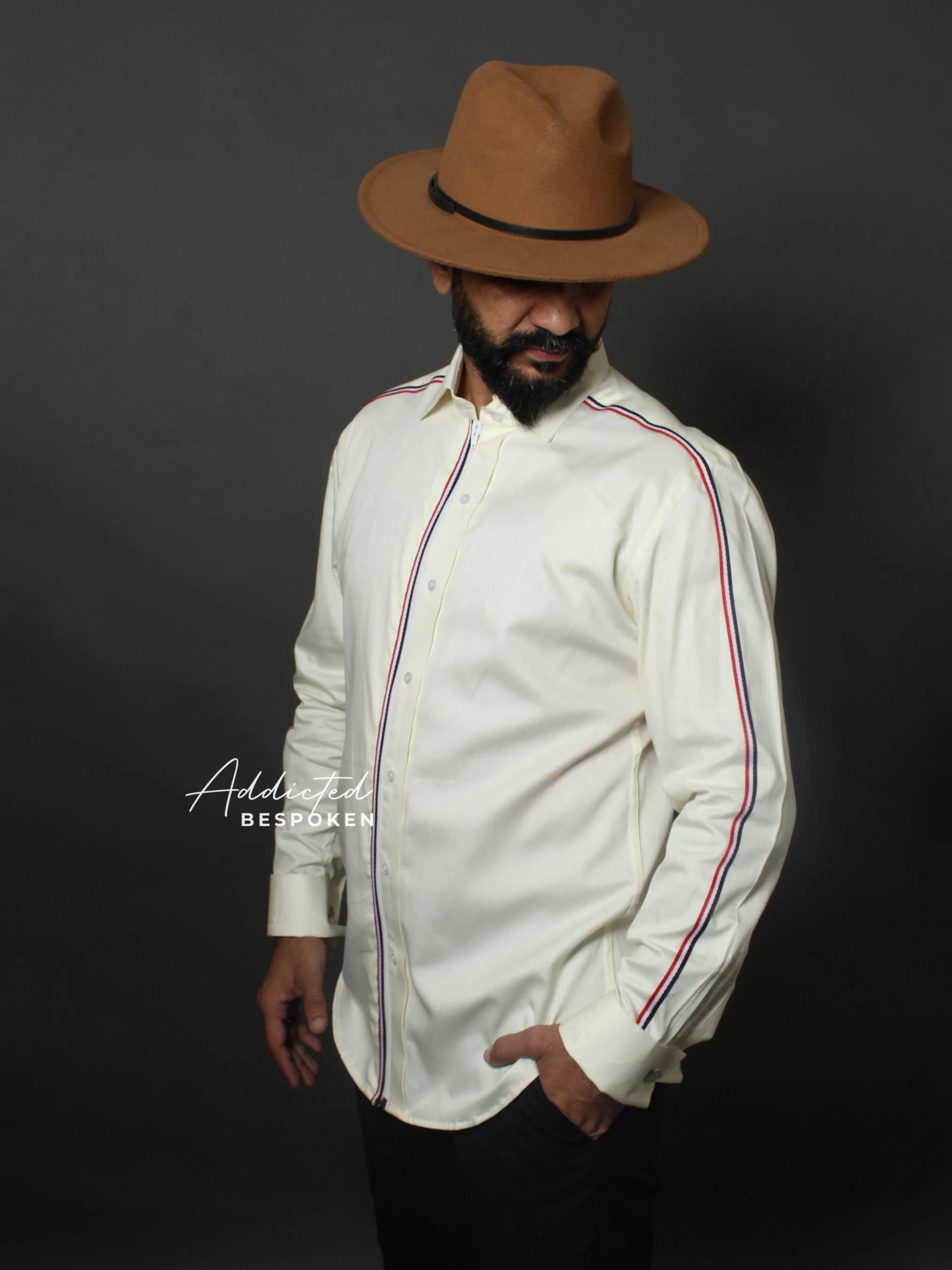 Ivory Zip Tape Shirt - Image 3