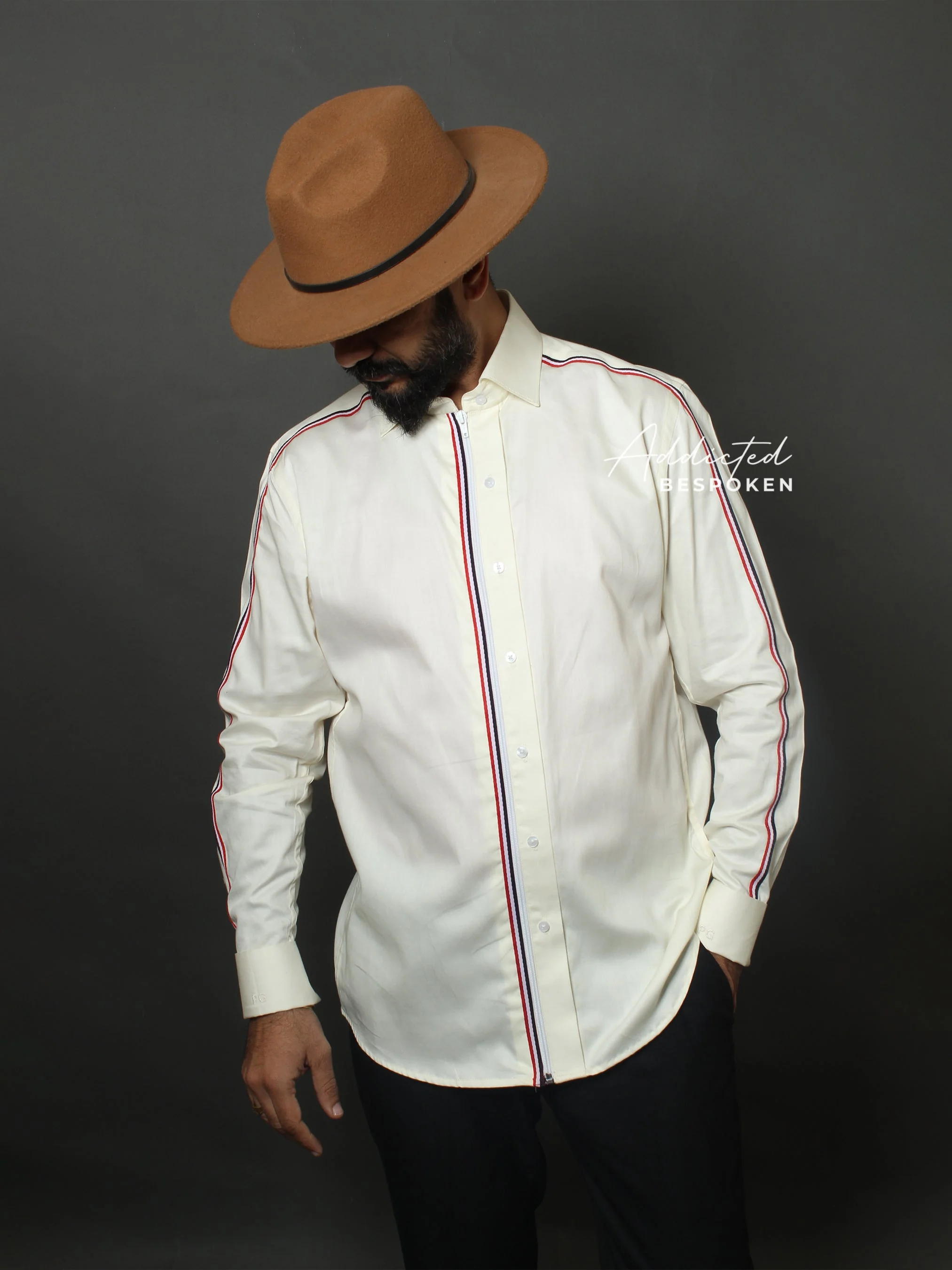 Ivory Zip Tape Shirt - Image 4