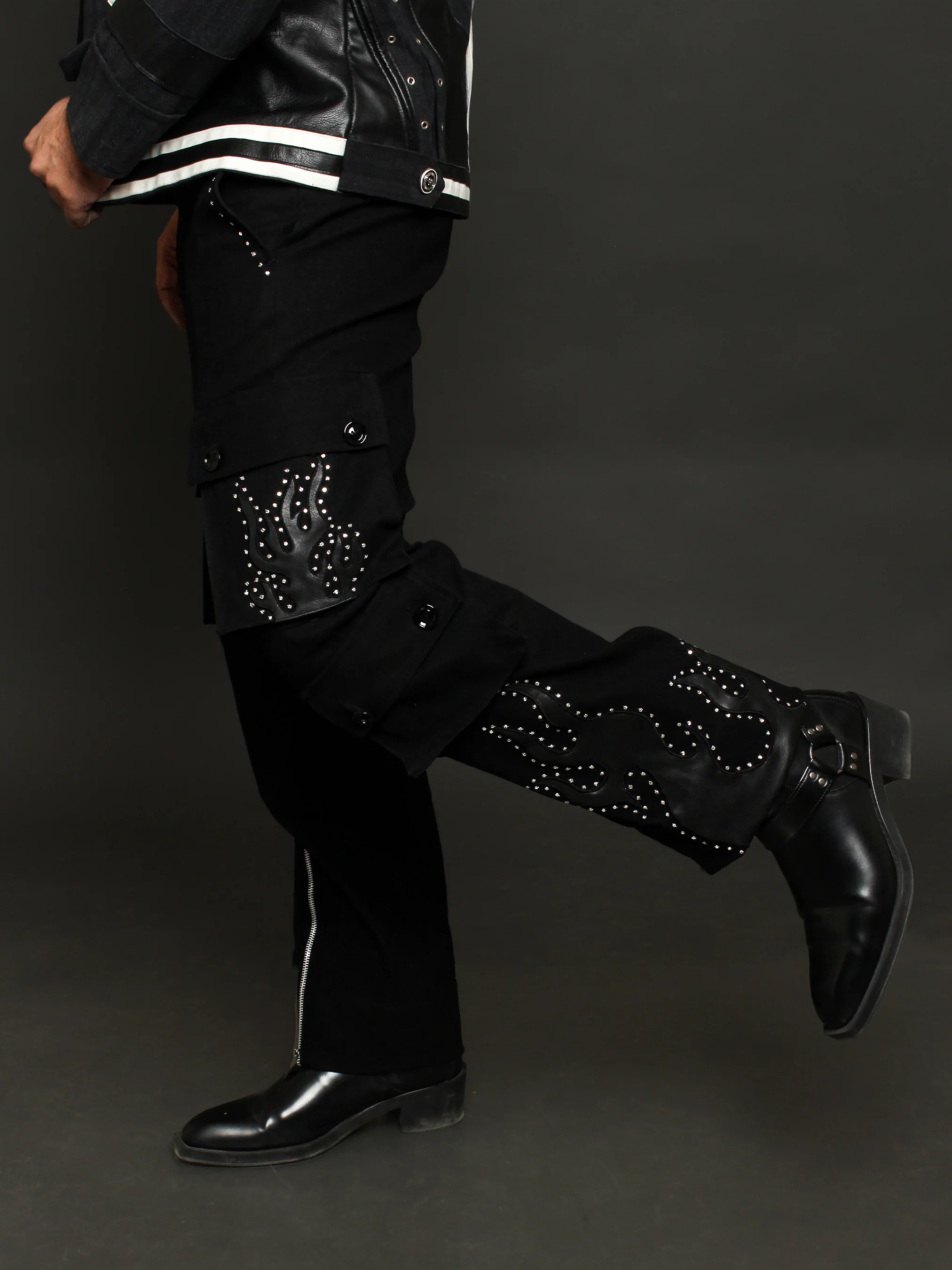 Leather Flame Men Pants - Image 6