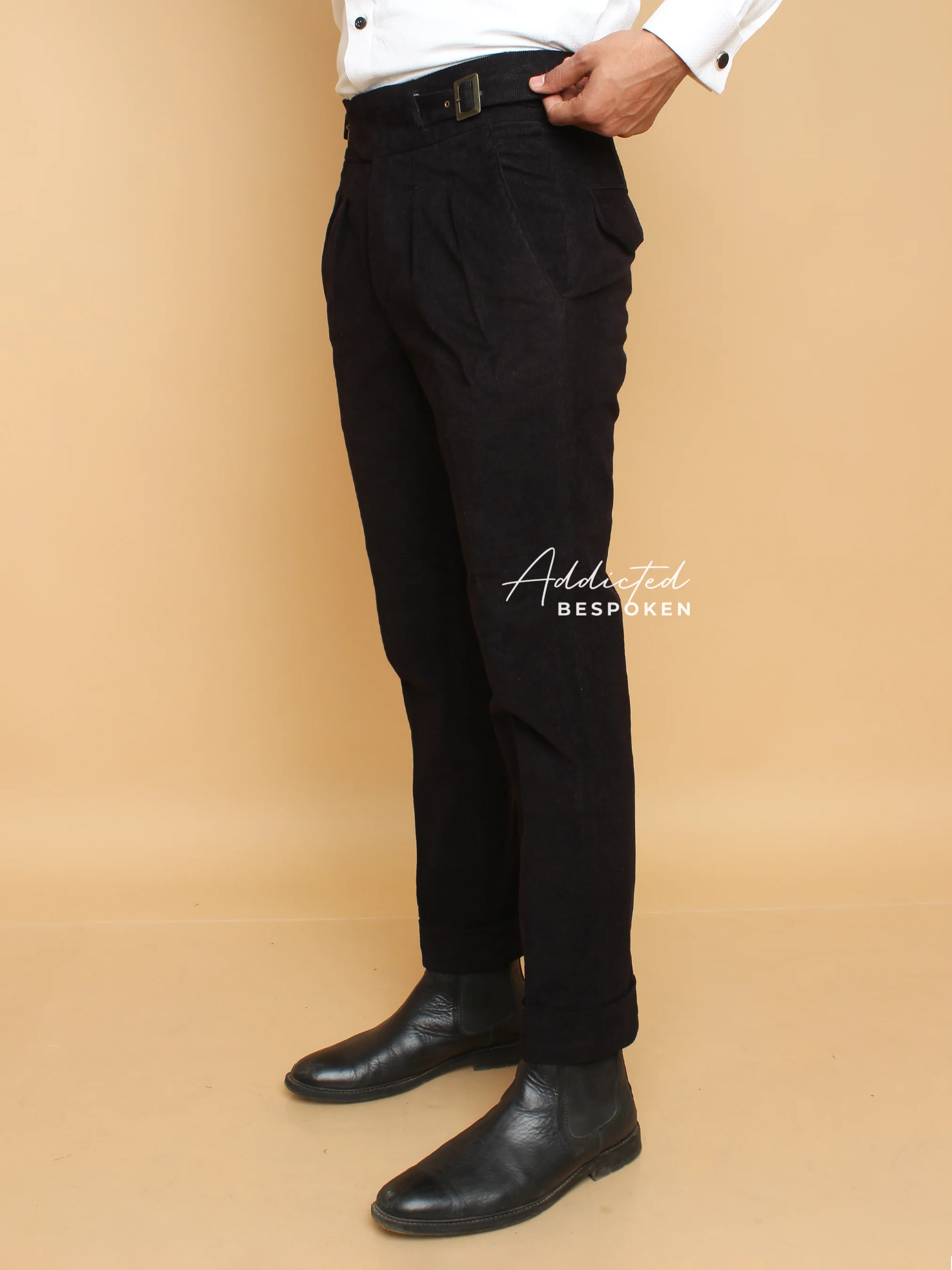 Luxury Pleated Corduroy Pants - Image 4